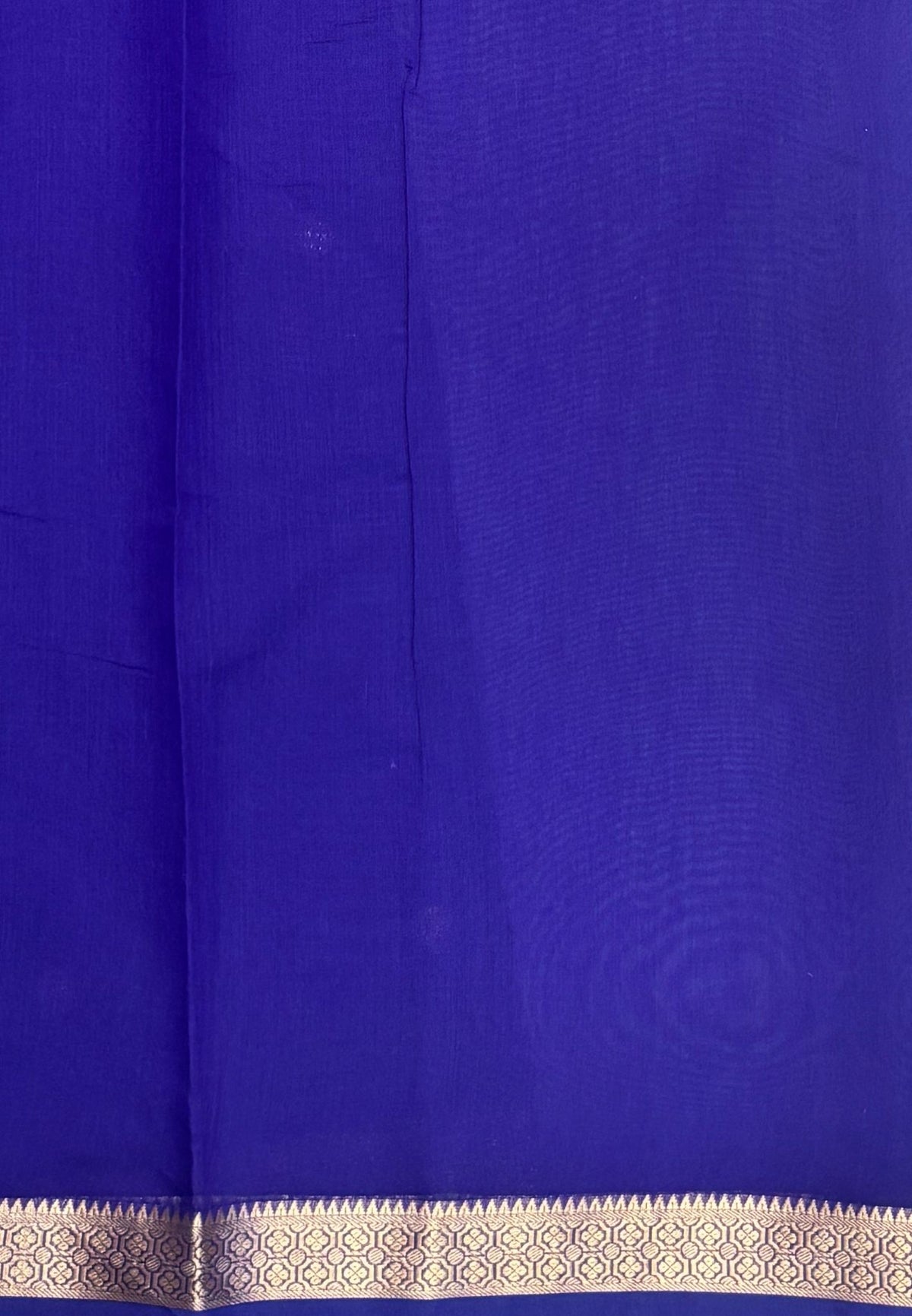 Semi Maheswari Saree-Ms Blue In Multi-Stripe Zari Border
