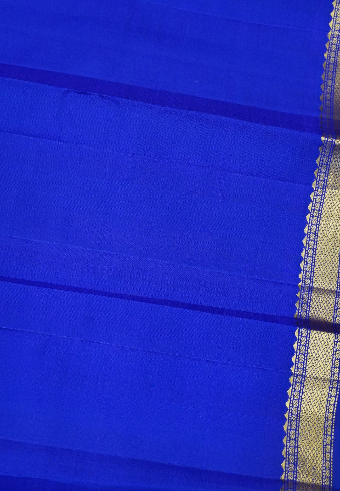 Pure Kanchipuram Silk Saree - Ink Blue with Small Border