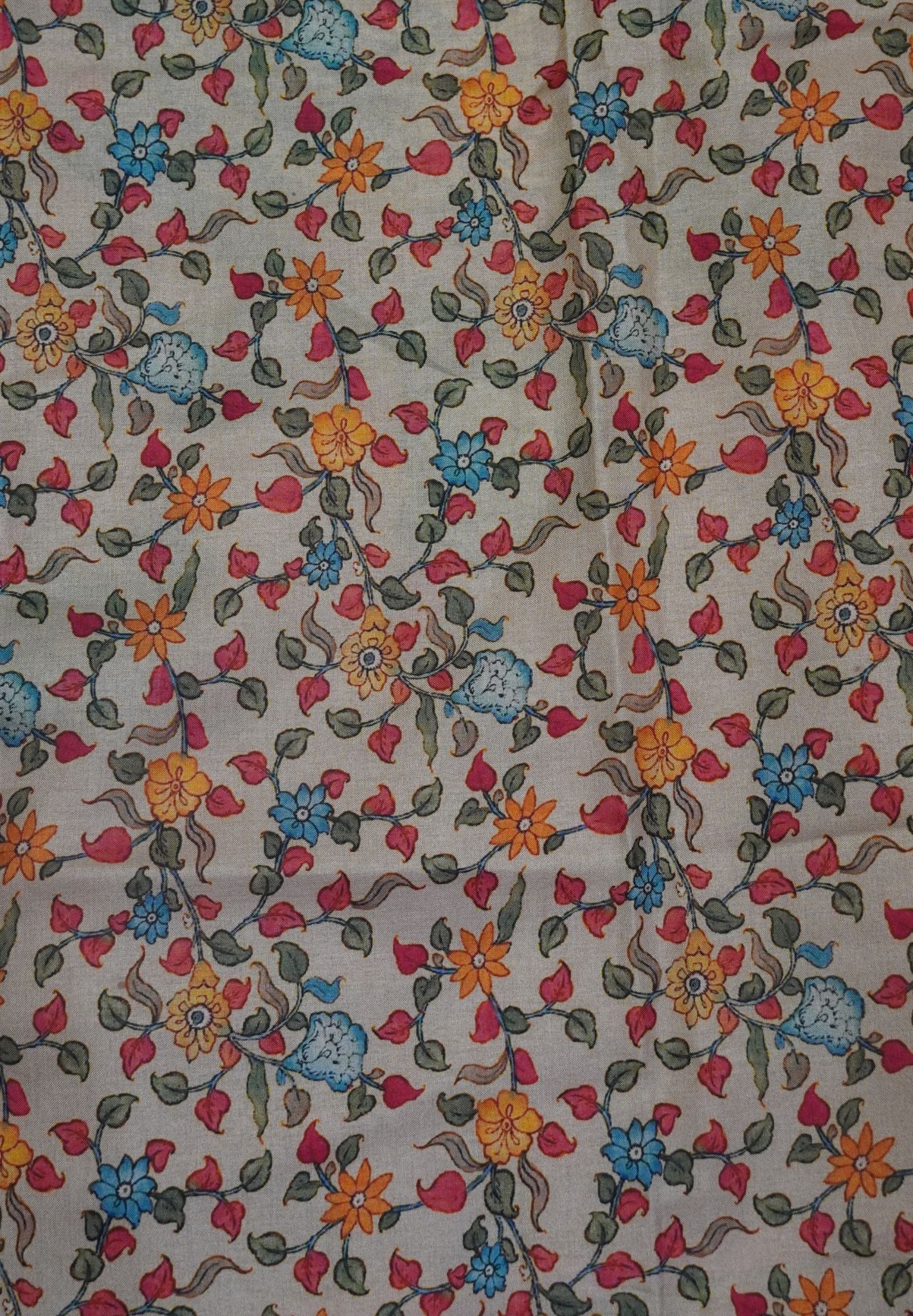 Crush Vairaoosi Tissue Silk-Pink with applique work