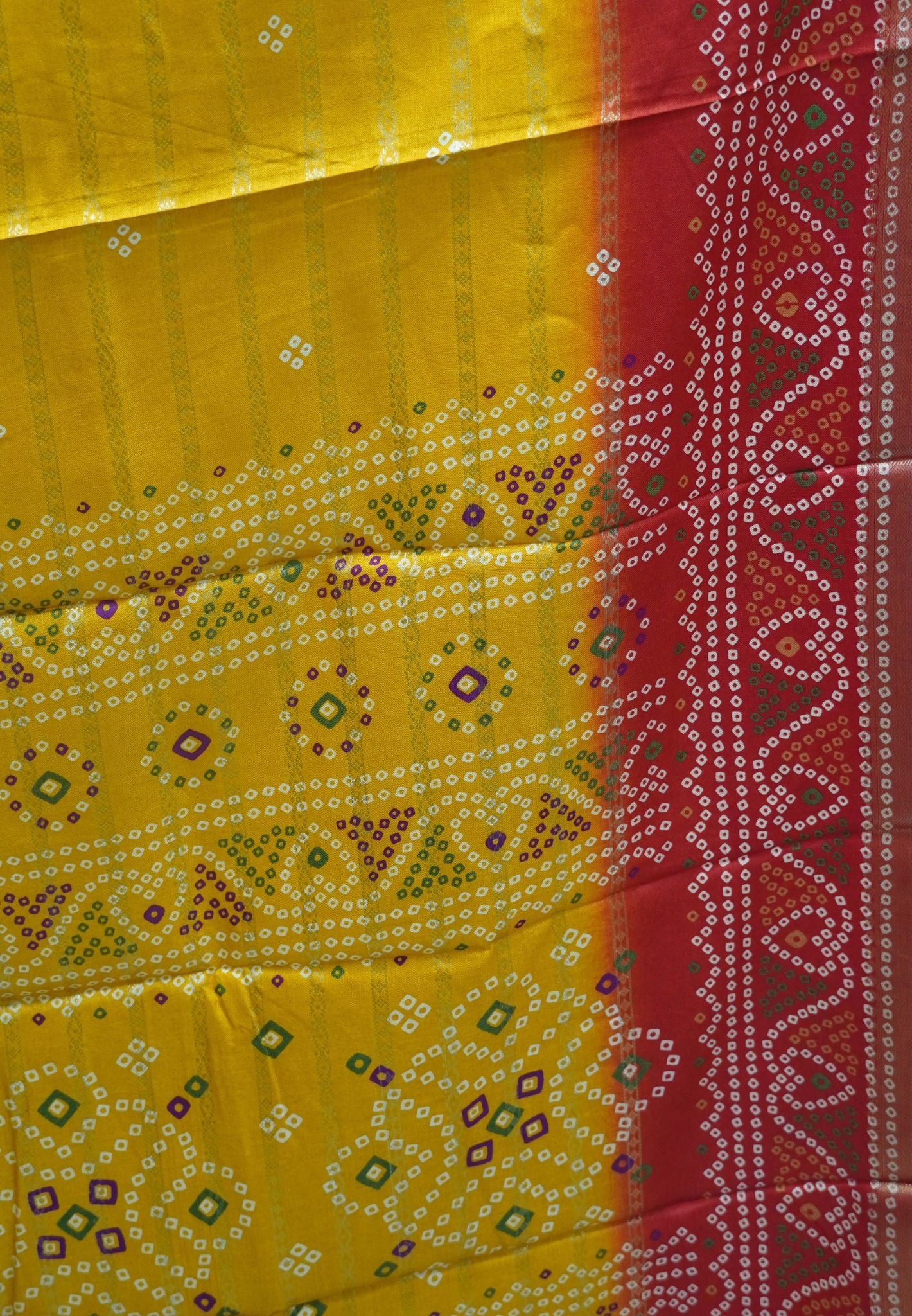 Dola Silk Saree-Mustard with Bandhini Print