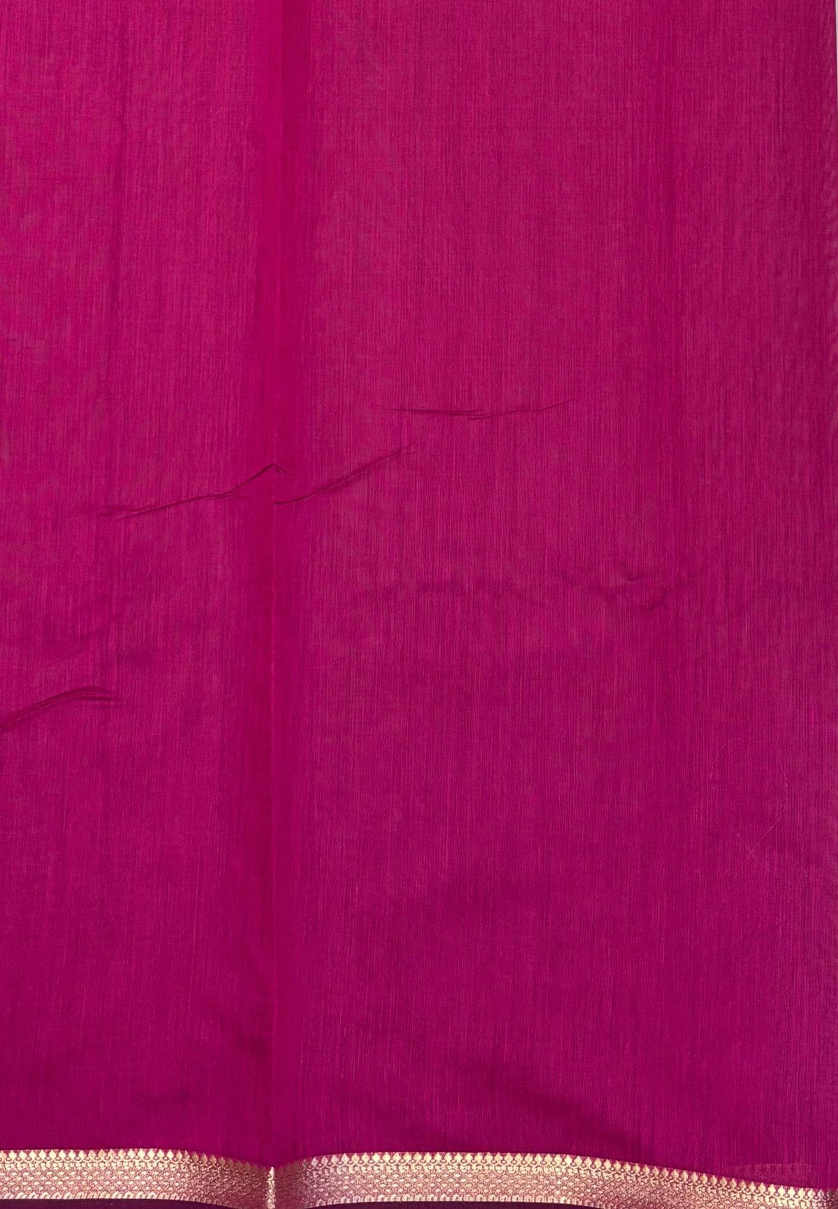 Semi Maheswari Saree-Magenta In Double Line Zari Stripe Border