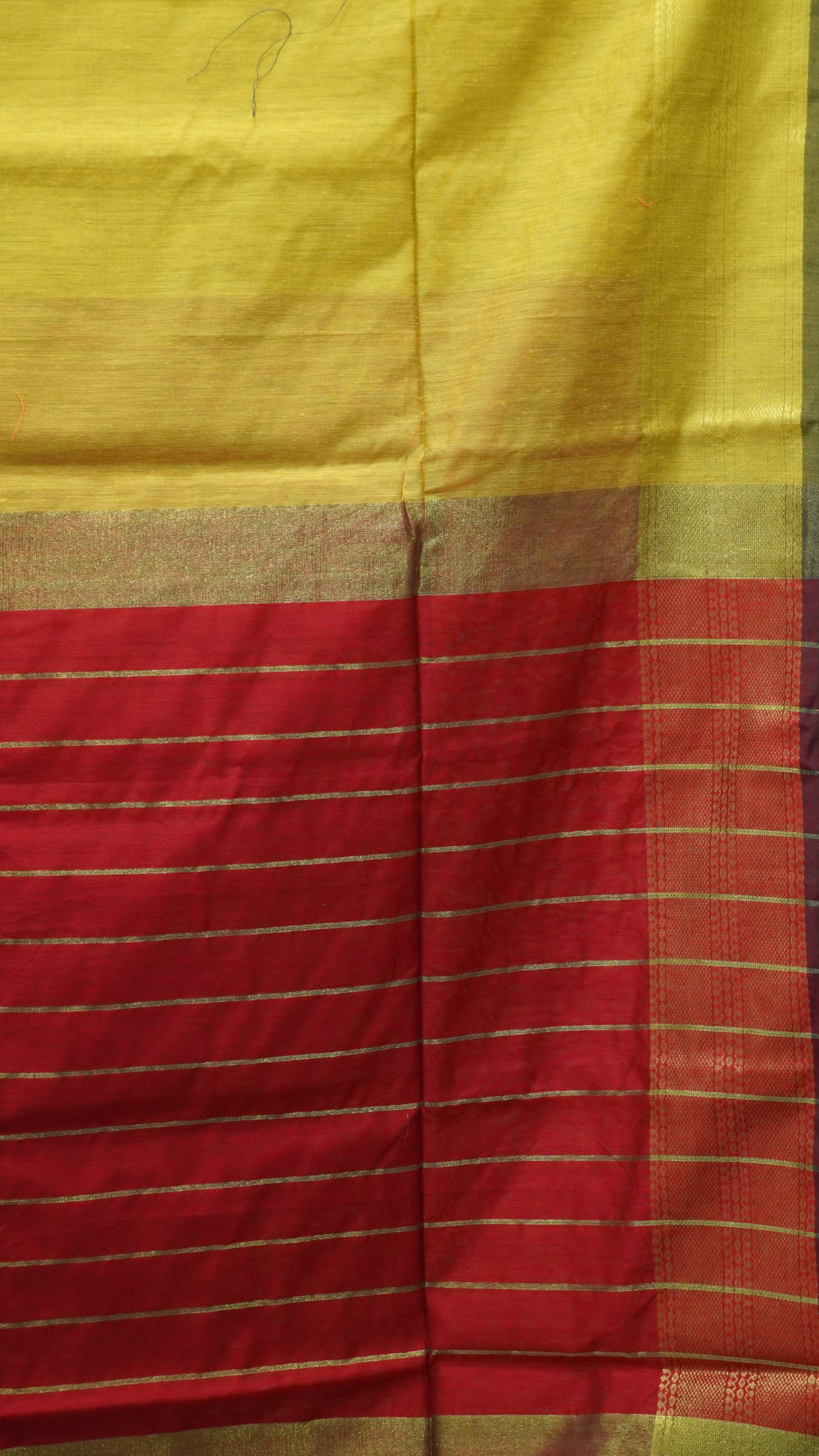 Maheswari Cotton Saree Plain-Golden Yellow