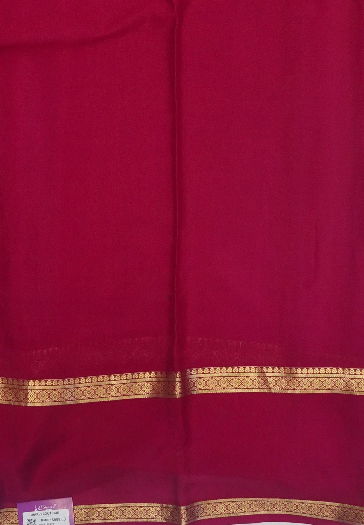 Pure Mysore Silk Saree-Brown In Pichwai Embroidery With Contrast Border