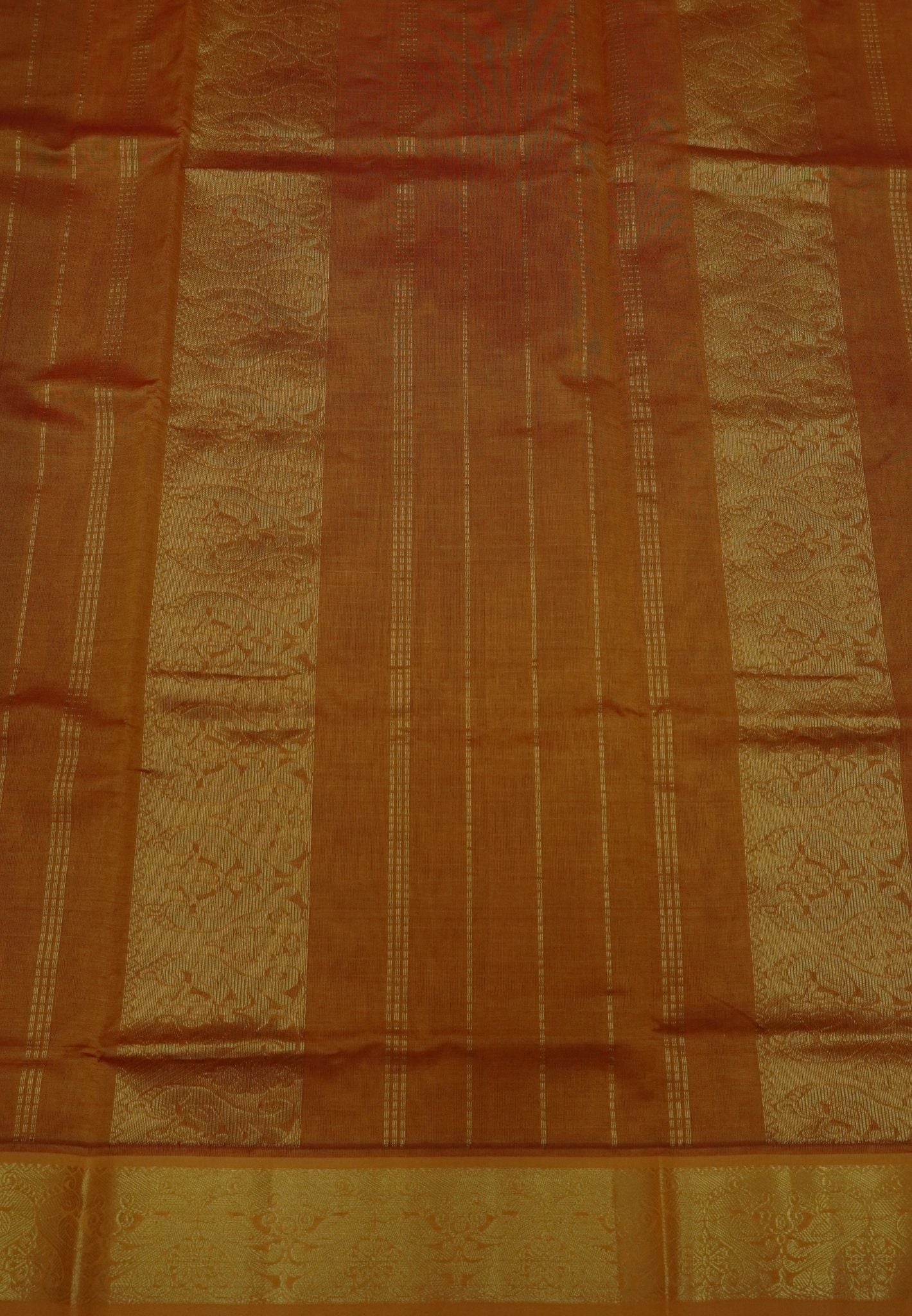 Pure Silk Cotton Saree-Manthulir Green-Turmeric Yellow Zari Emboss With Contrast Border