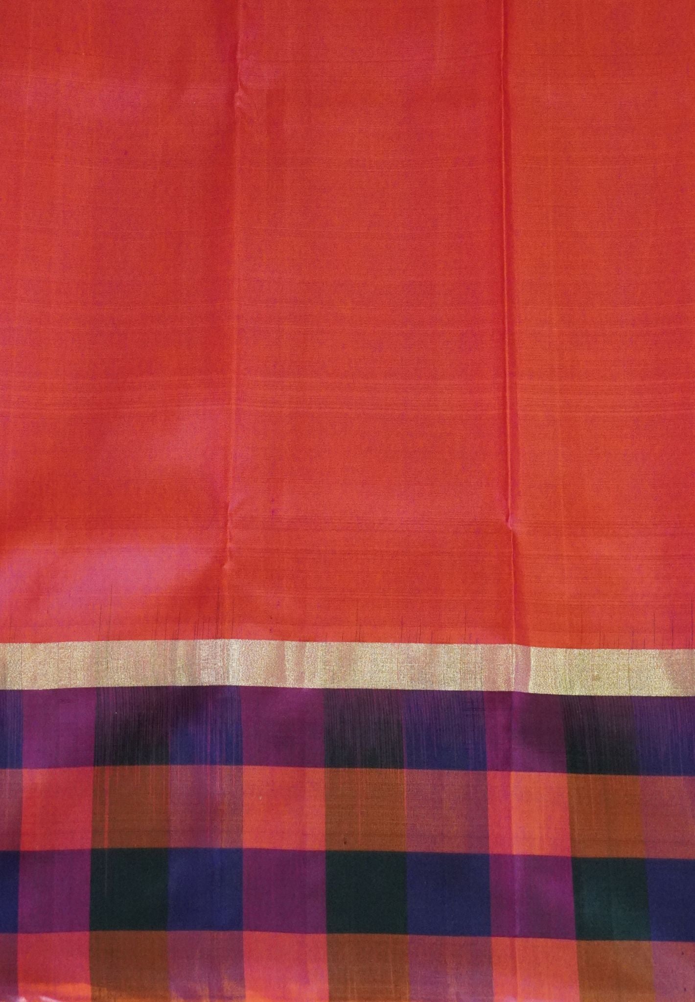 Pure Kanchipuram Silk Saree-Mango Yellow with Big Checkered Border
