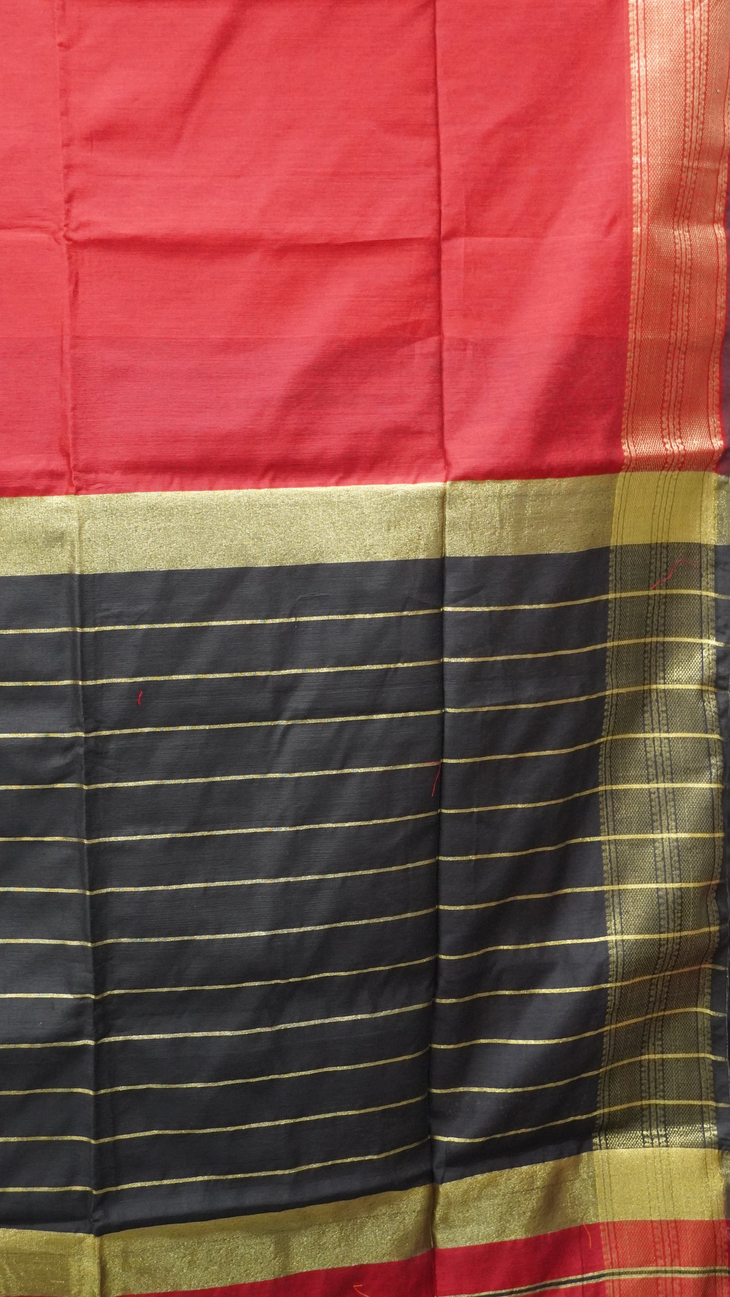 Maheswari Cotton Saree Plain-Maroon