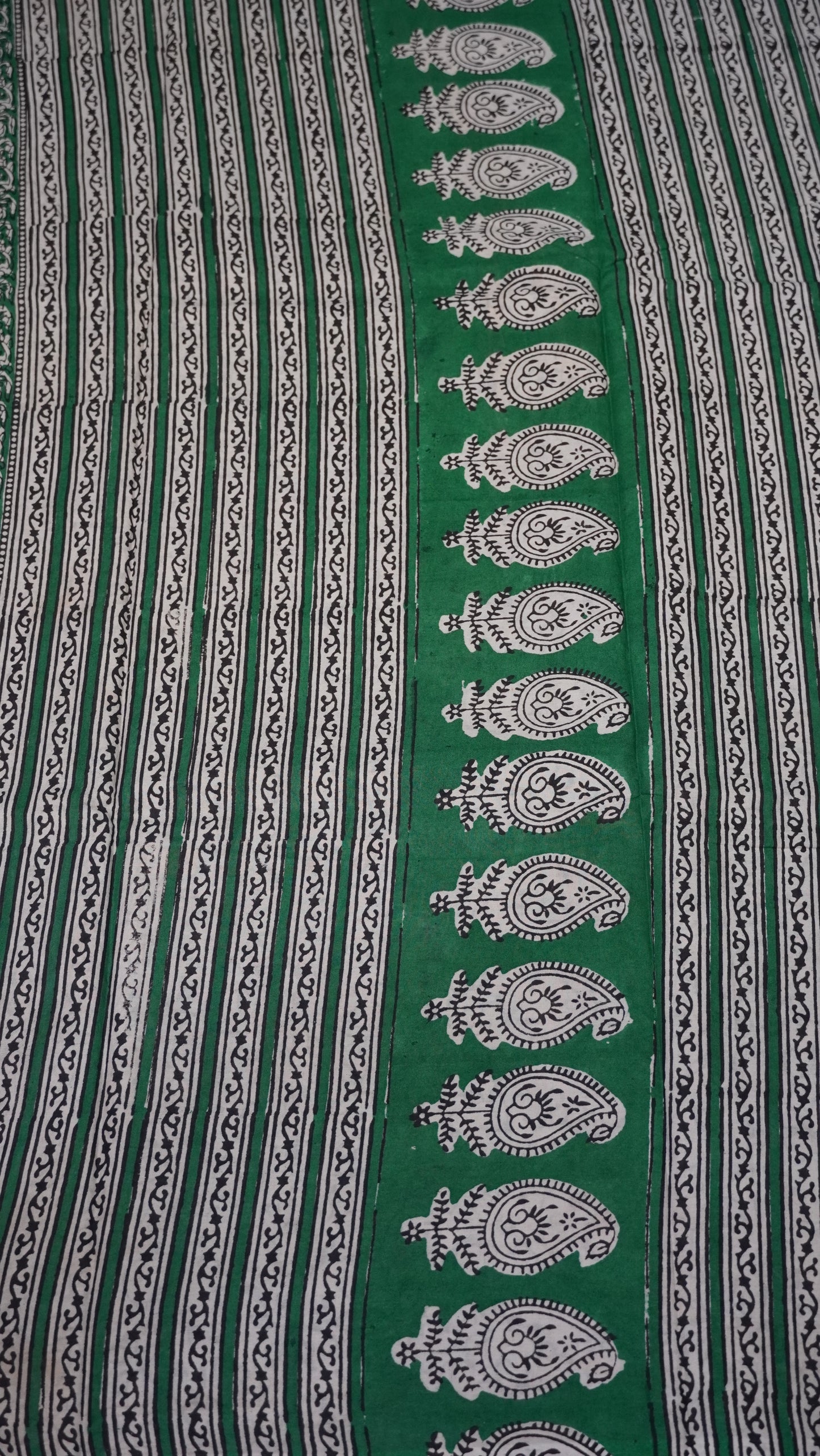 Mul Mul Cotton Saree Black Small Dots