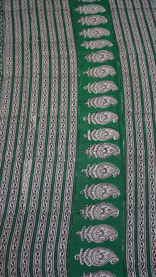 Mul Mul Cotton Saree Black Small Dots
