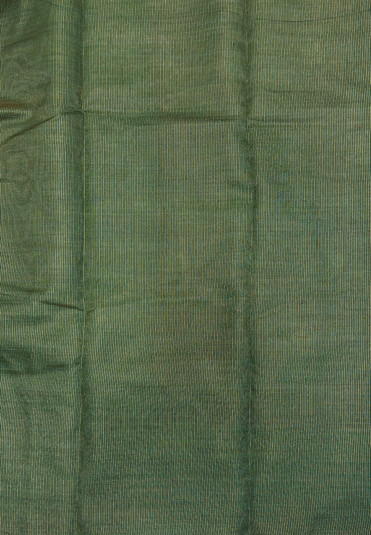 Semi Tussar Saree-Rani Pink in Traditional Floral Zari Stripe with Contrast Border