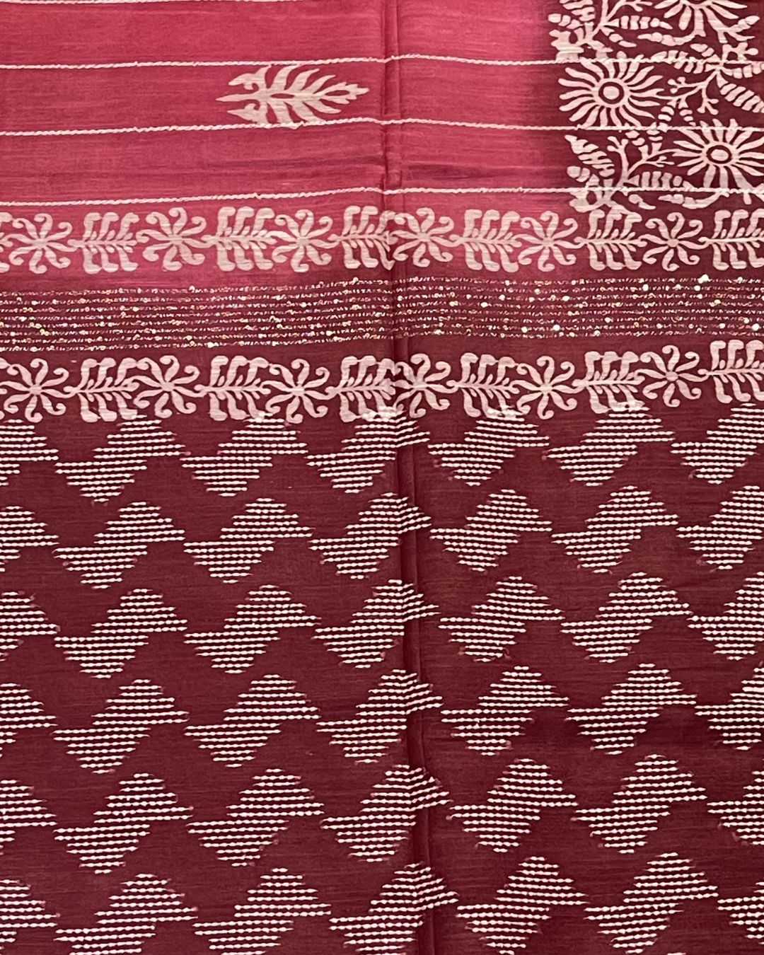 Bhagalpur Cotton Saree - Dark Pink