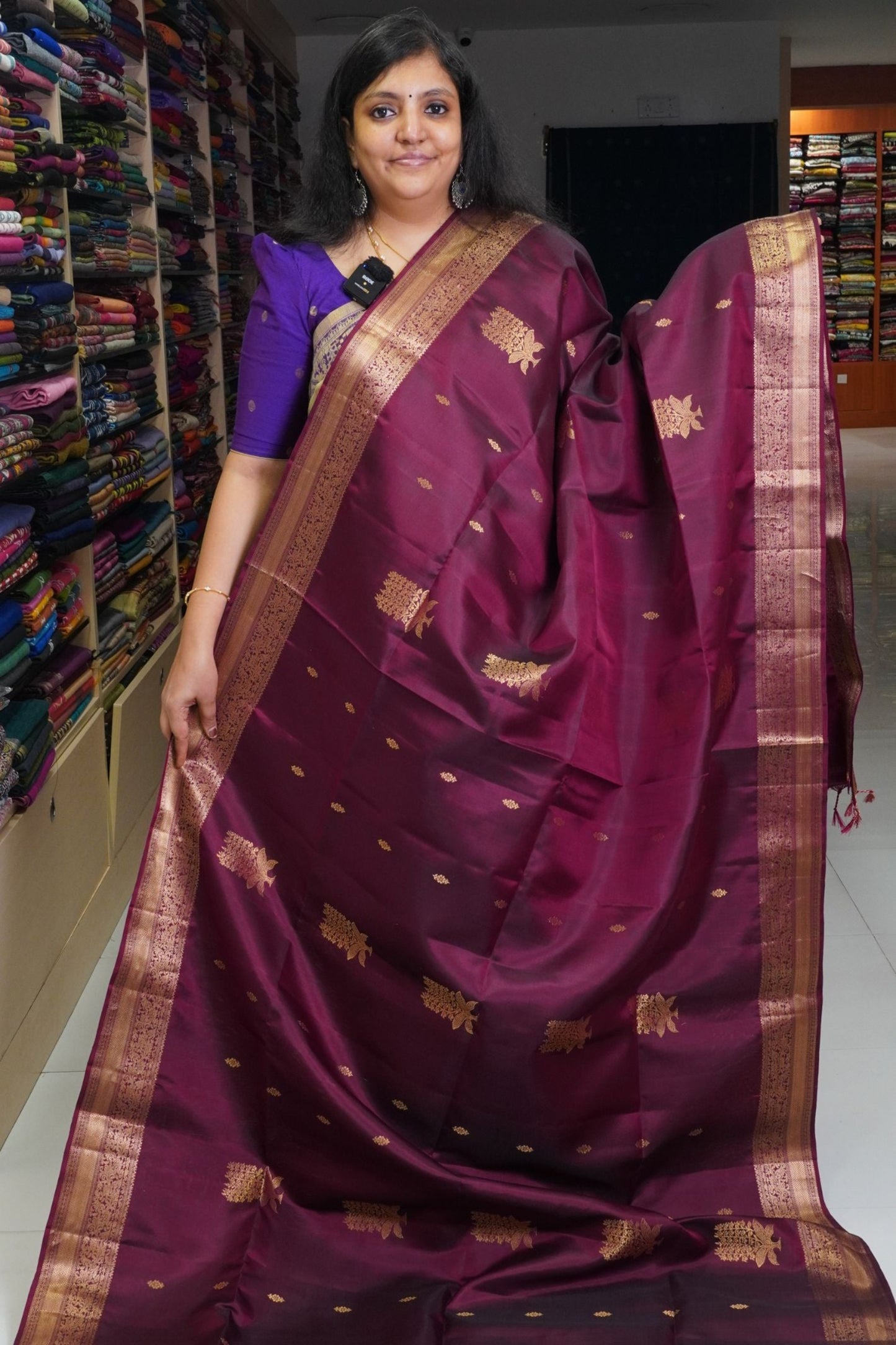 Pure Soft Silk Saree- Maroon