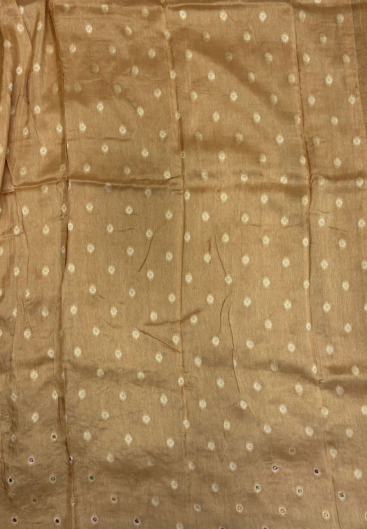 Viscose Saree-Sandal In Peacock Motif Border