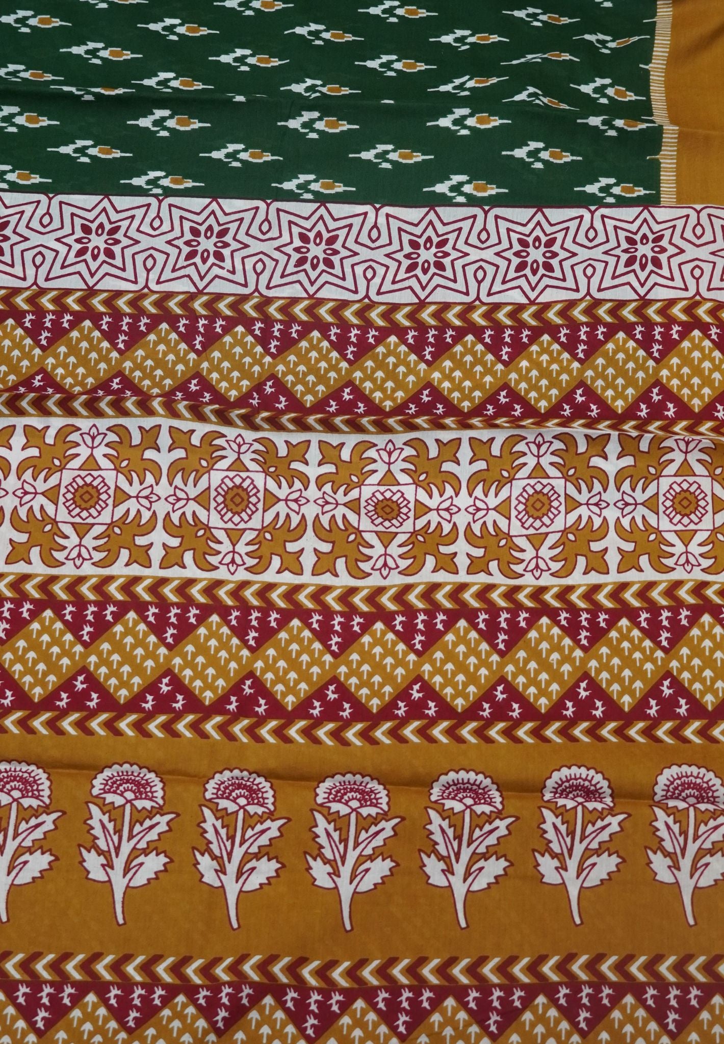 Mul Mul Saree - Green