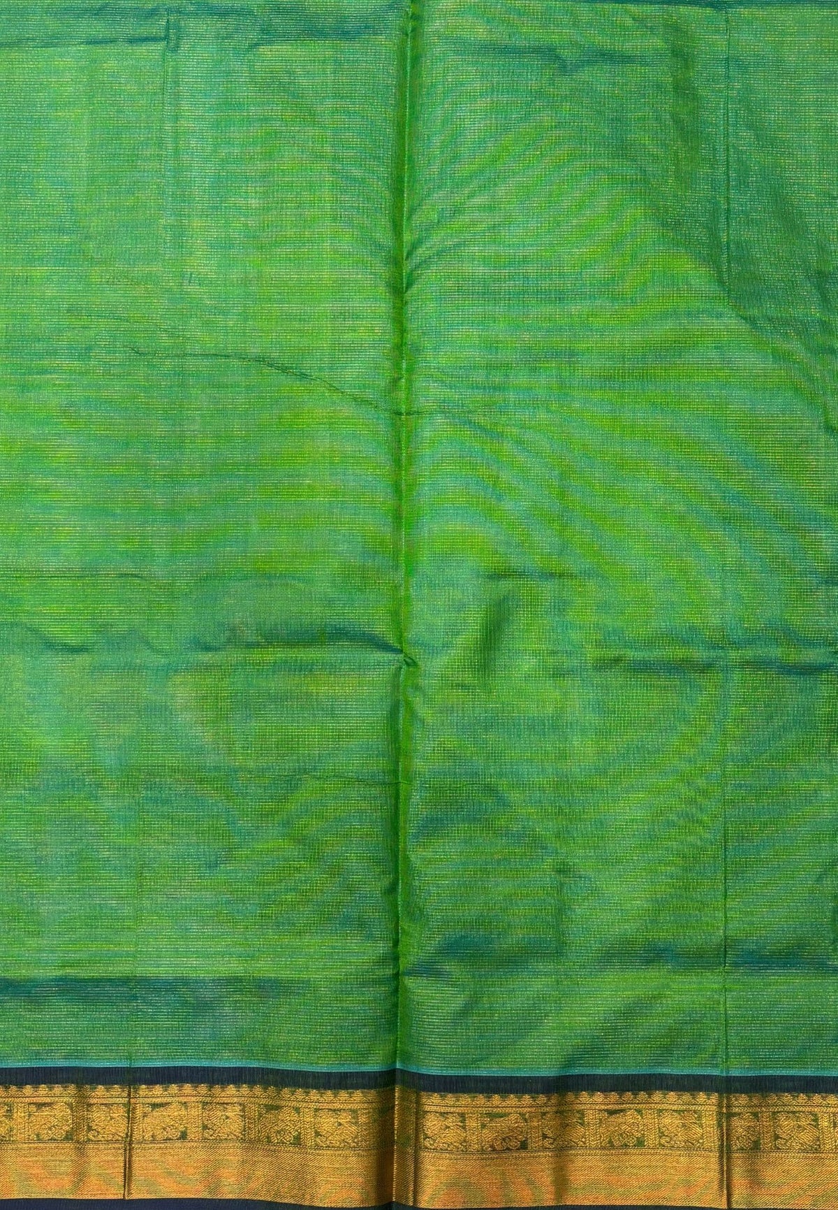 Pure Silk Cotton Saree-Pista Green In Vairaoosi Zari With Contrast Border