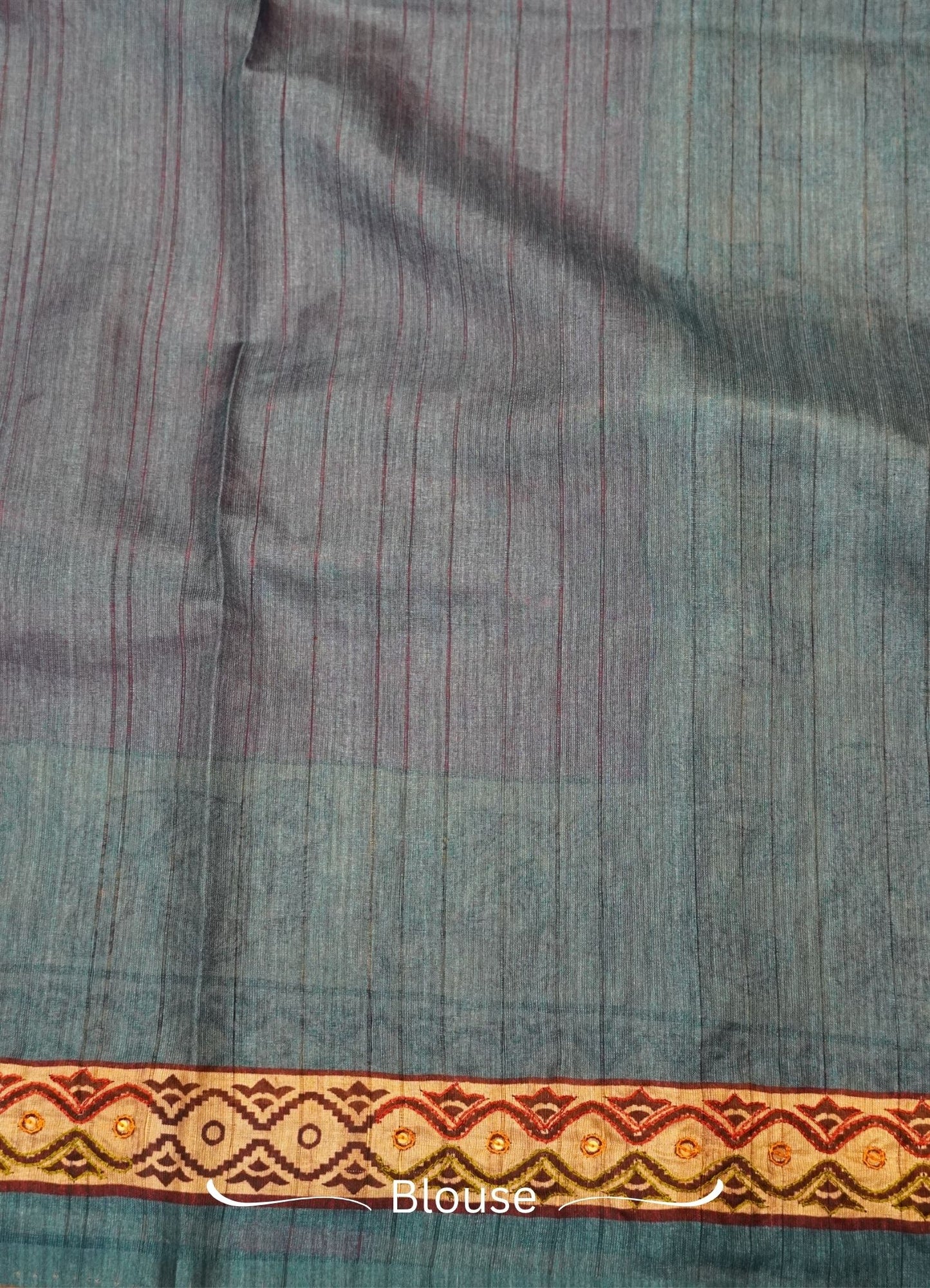 Semi Tussar Saree – Peach Pink Elephant Design