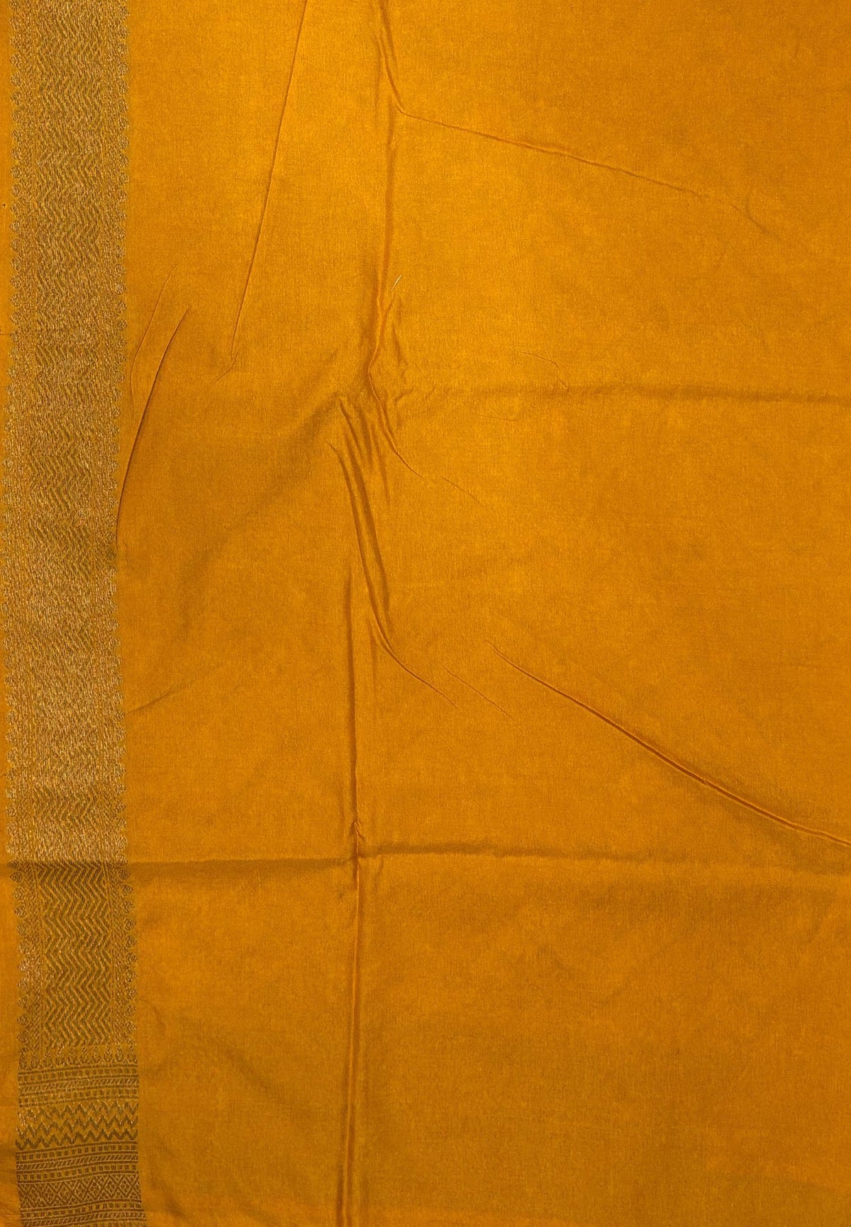 Banarasi Saree-Mustard Yellow In Zigzag Zari Border
