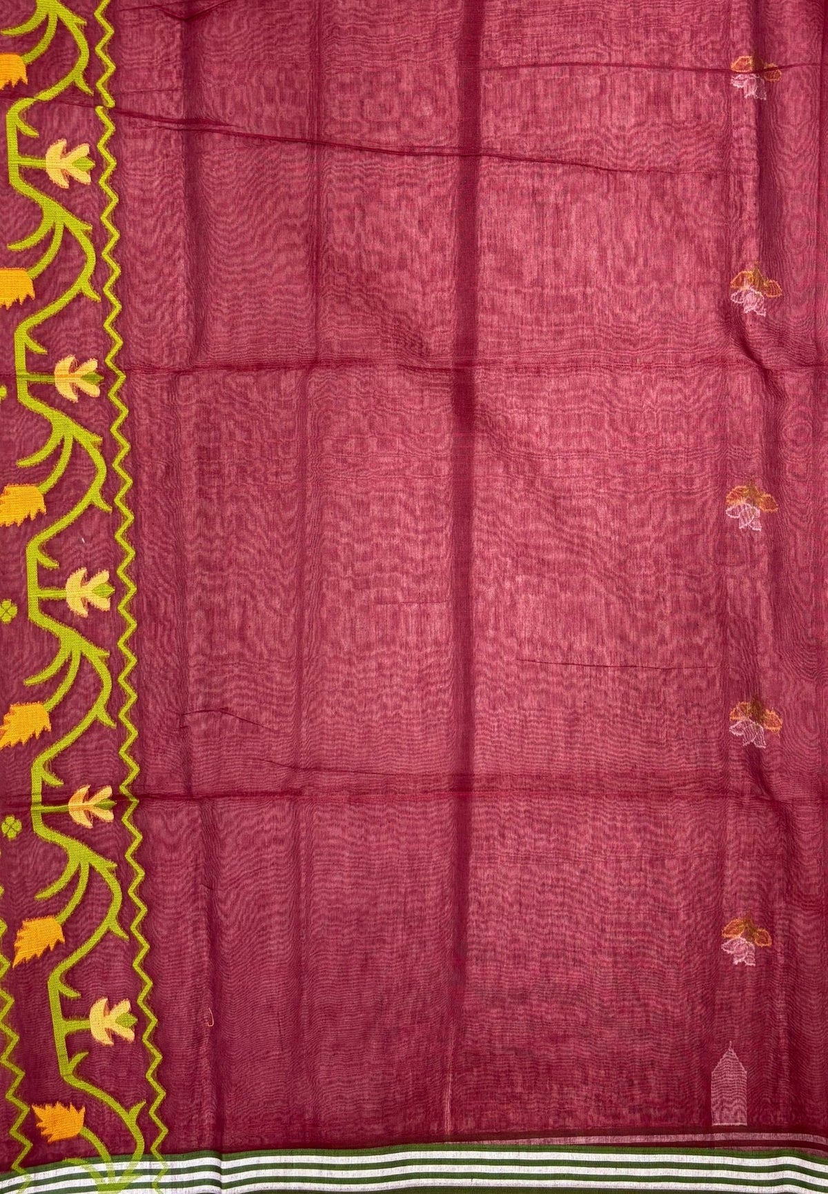 Handloom Cotton Saree-Araku In Lotus Floral Border