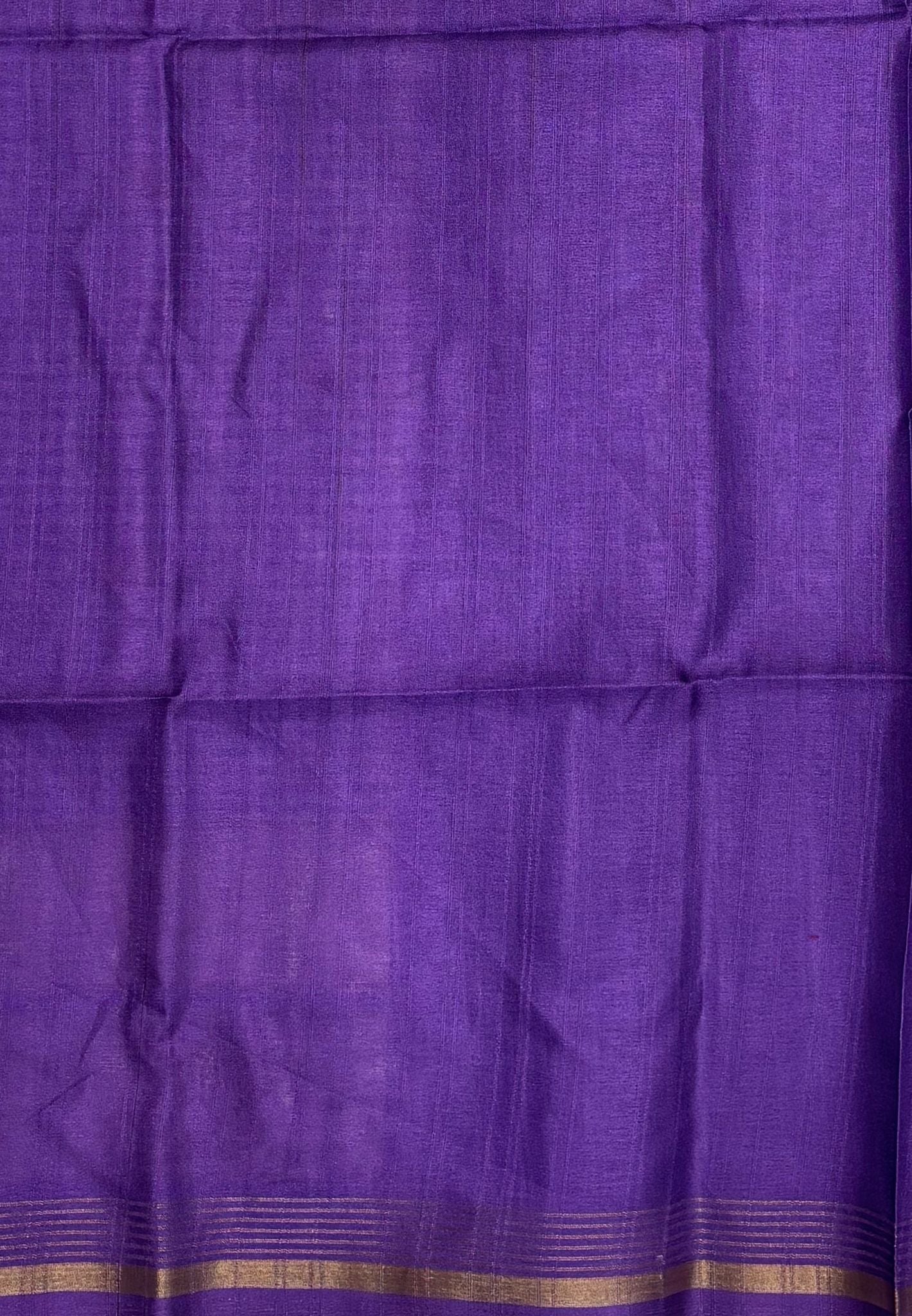 Semi Tussar Saree-Violet with Podi Kattam