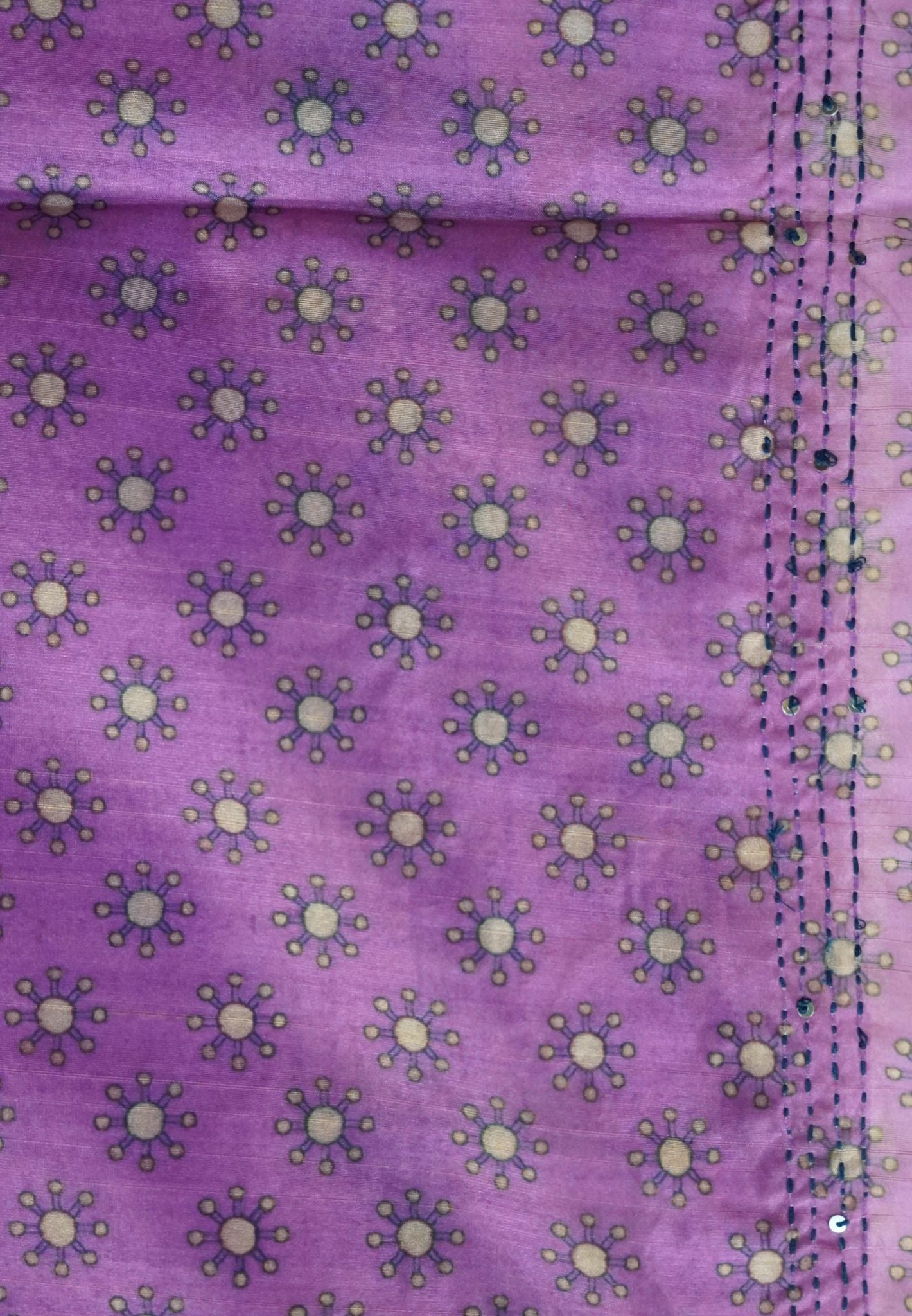 Semi Tussar Saree - Purple