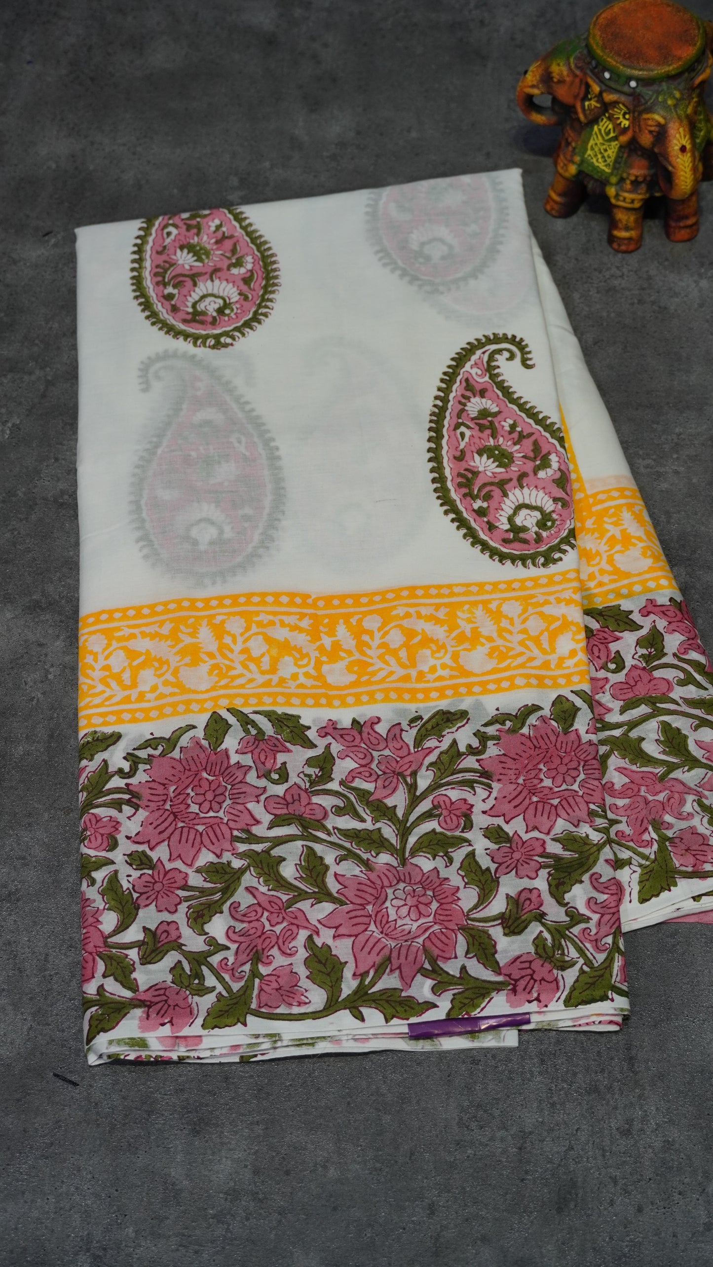 Mul Mul Cotton Saree Mango Print