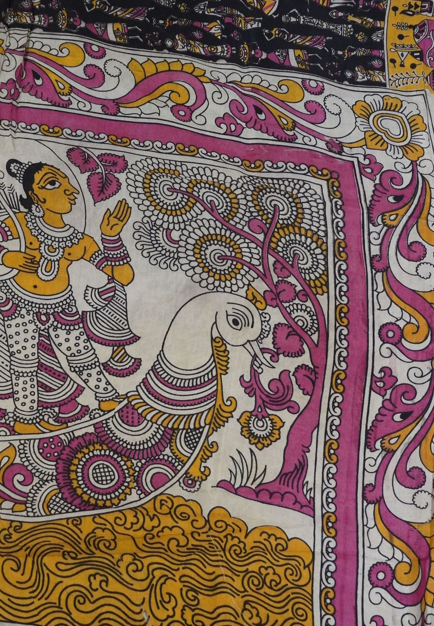 Kalamkari Silk Saree - Coffee Brown