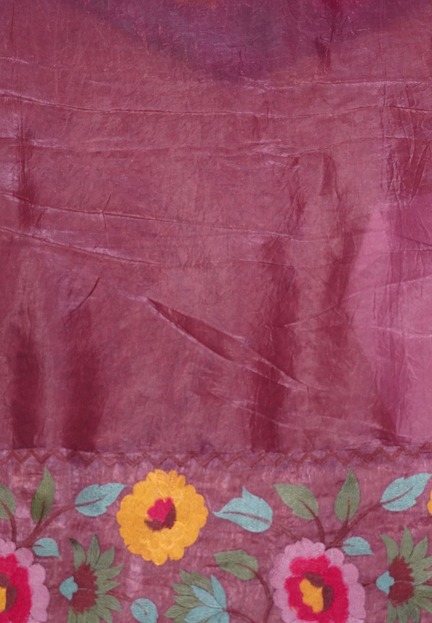 Organza Saree-Mauve with Floral Border
