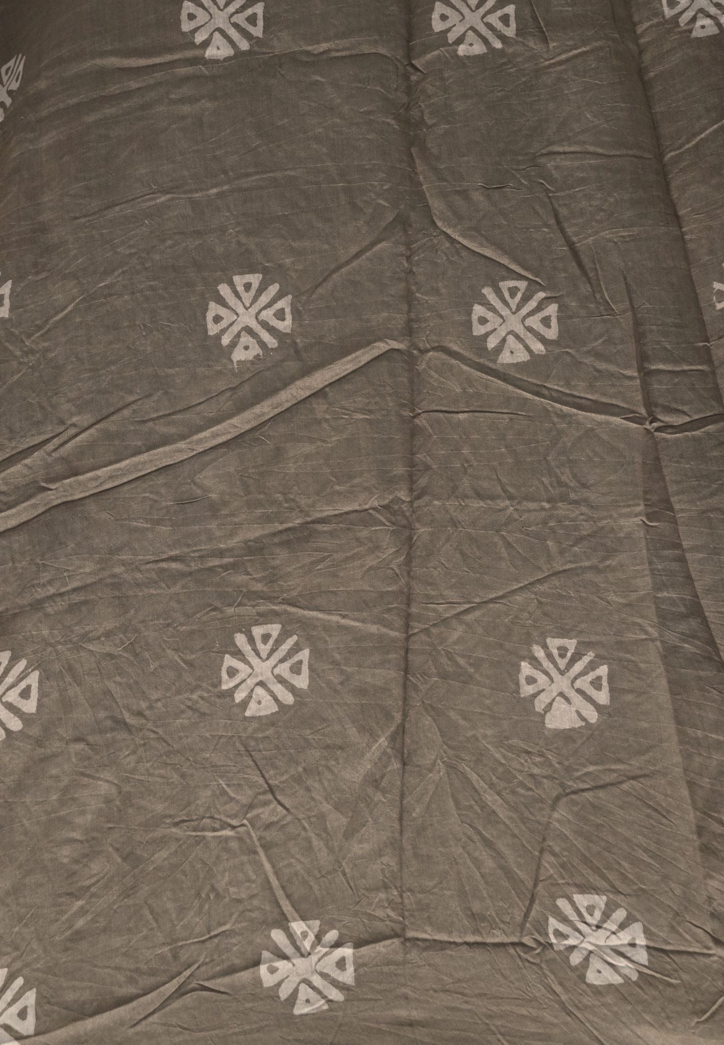 Batick Cotton Saree- Light Choco Brown with Sequence Work