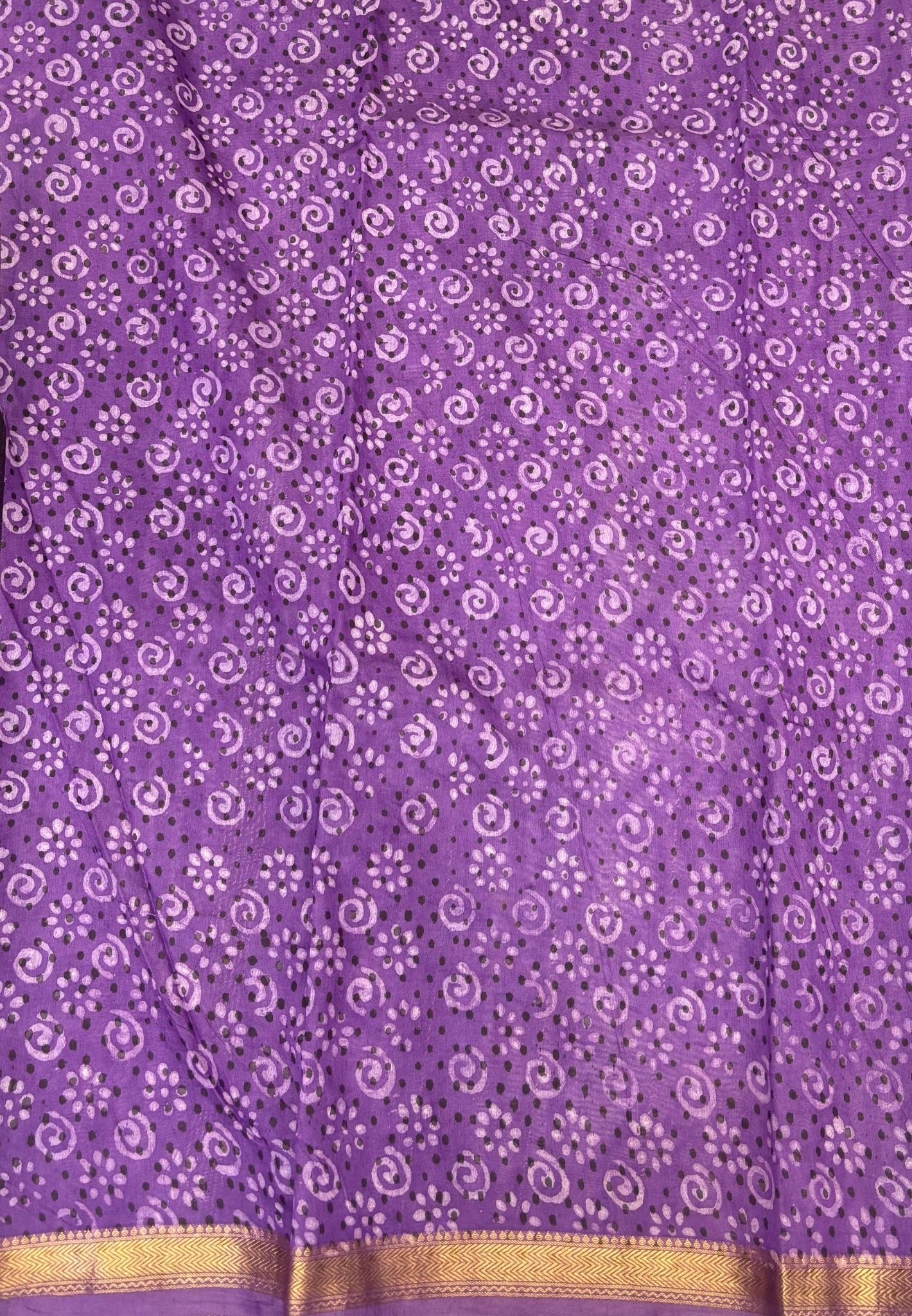 Pure Maheshwari Silk Cotton Saree-Dark Brown