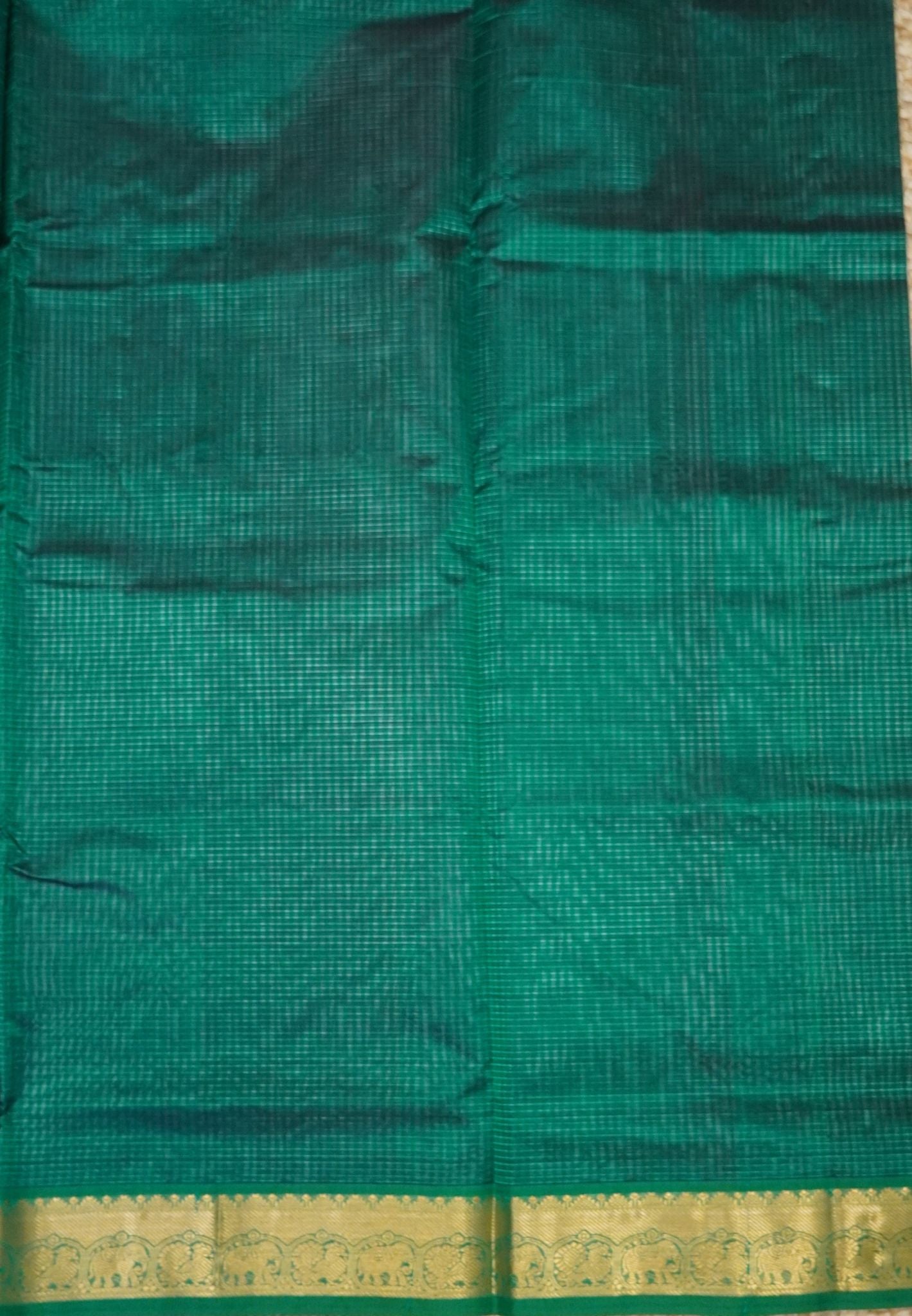 Pure Silk Cotton Saree-Grey Stripes with Zari Woven Border