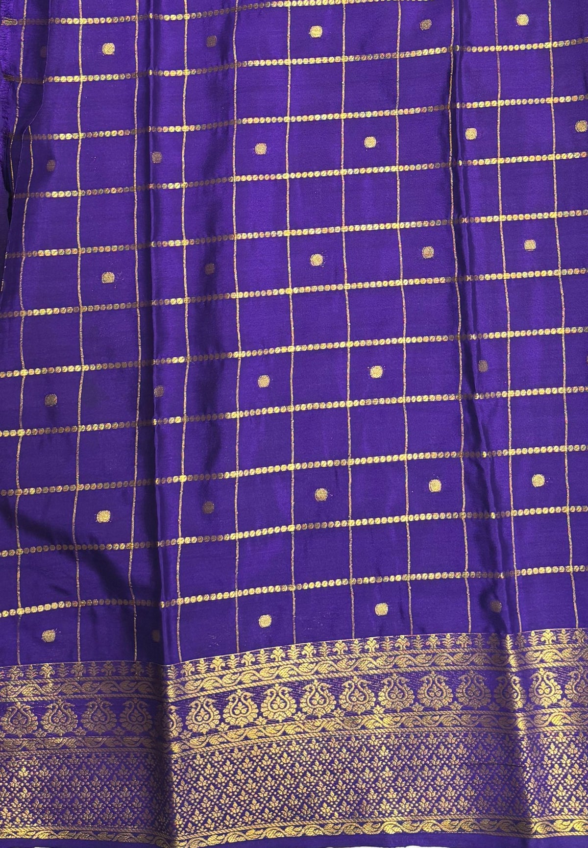 Viscose Saree-Lime Green in Checked Zari Pattern Border