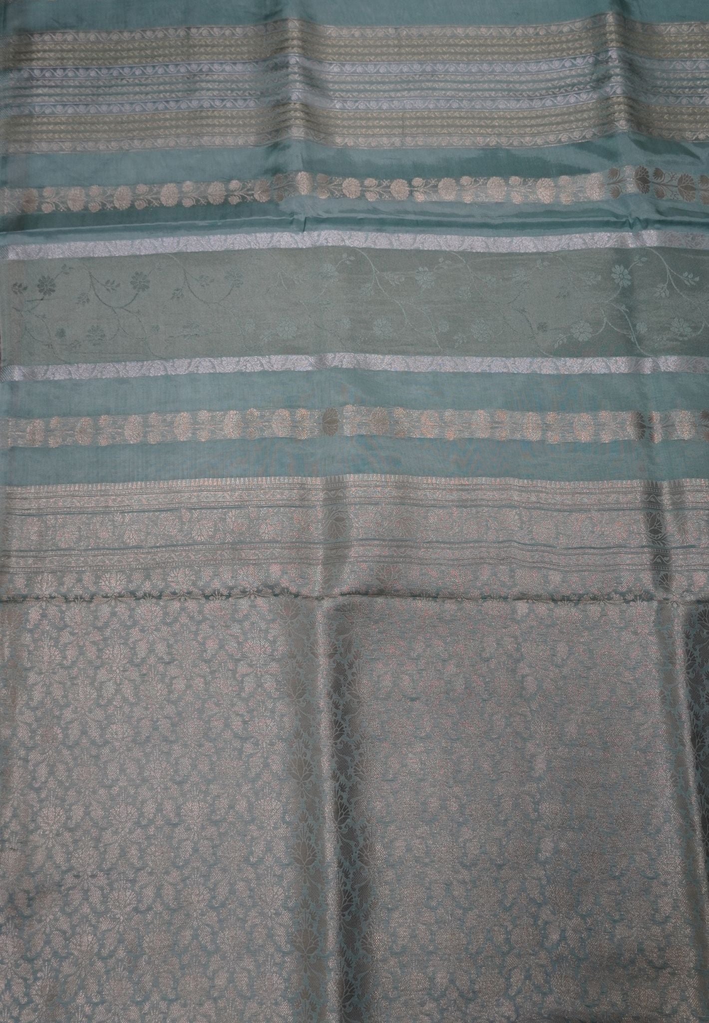 Banarasi Crepe Saree-Sea blue