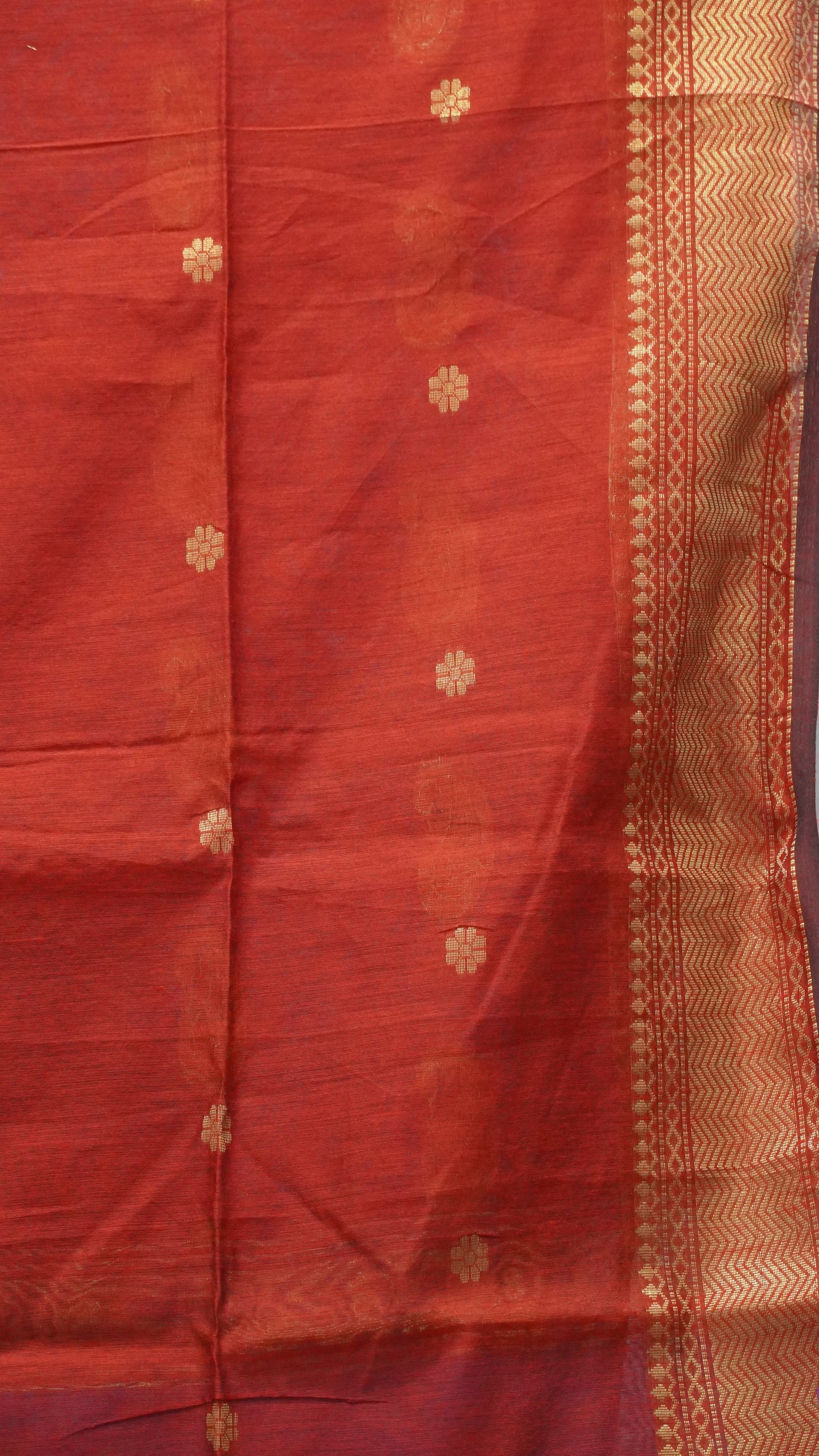 Maheswari Cotton Saree Flower Butta-Blue