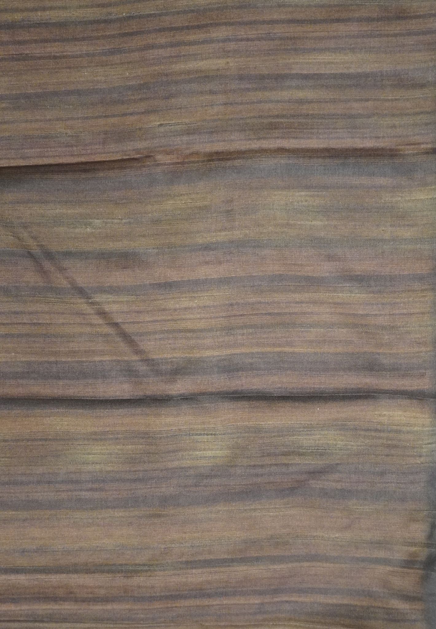 Matka Tussar Saree-Brown with Floral Pattern and Mirror Work