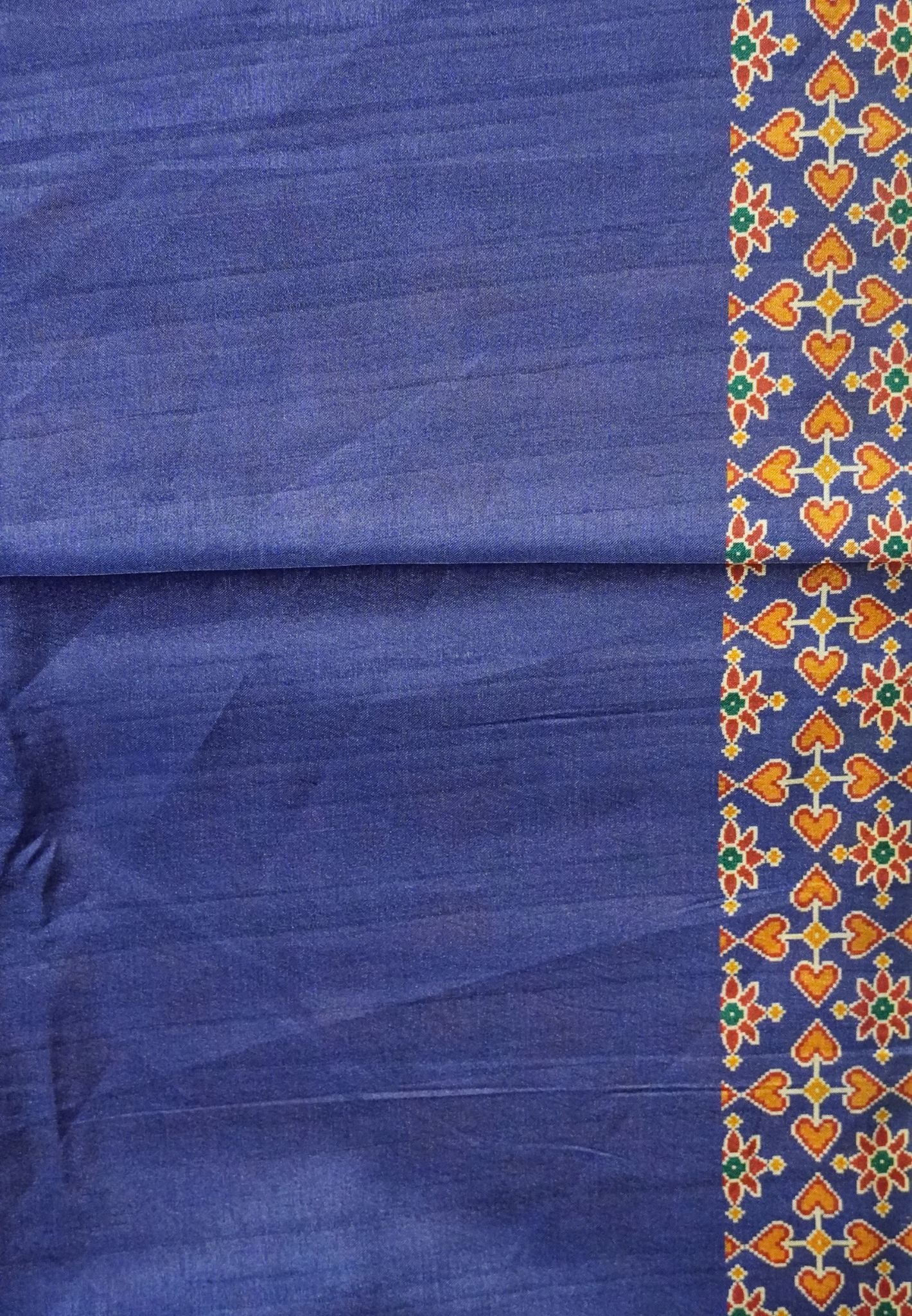 Soft Semi Tussar Saree-Blue with Patola Print