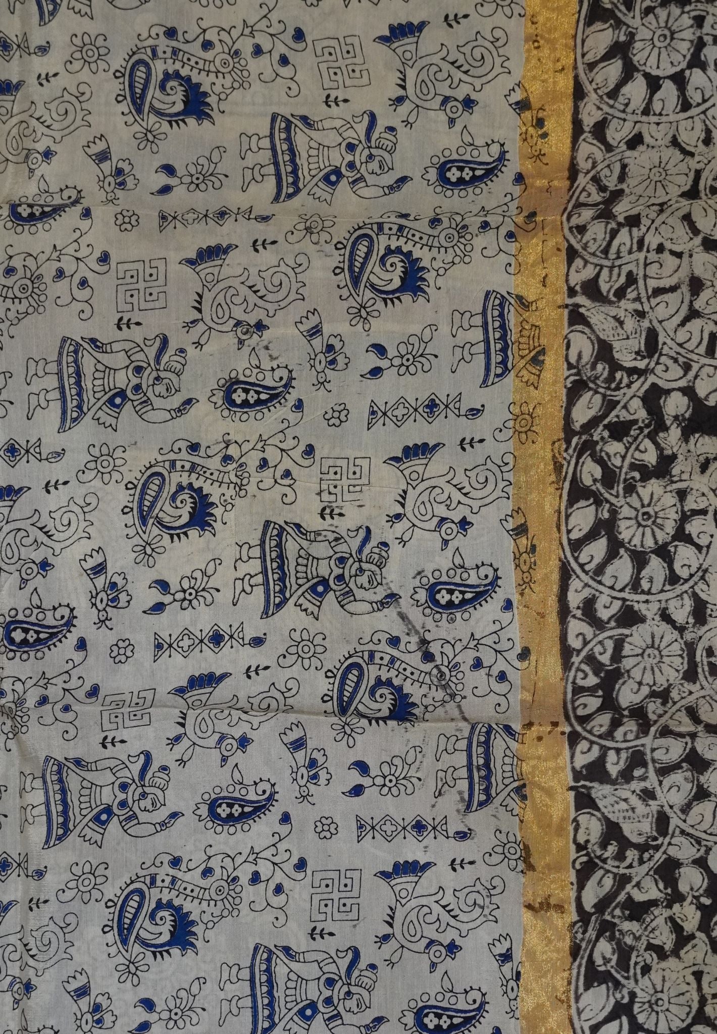 Kalamkari Silk Saree - Maroon