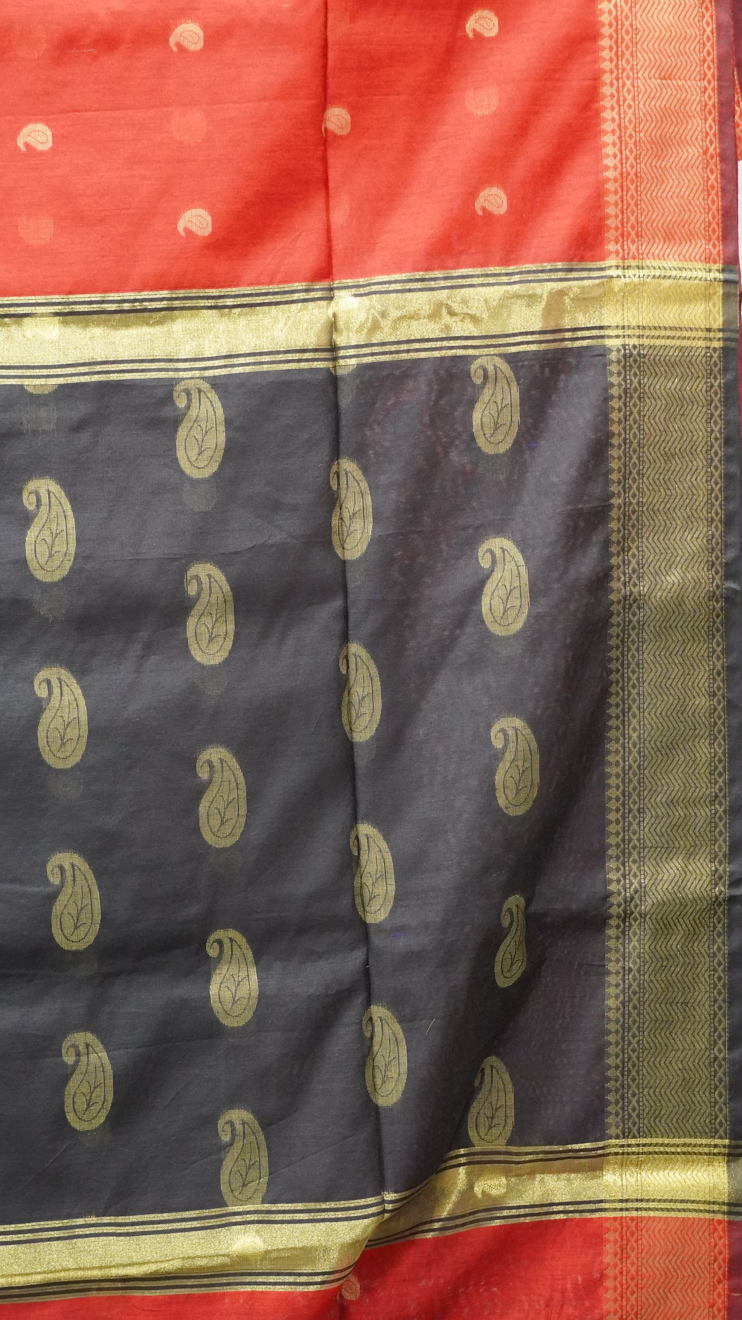 Maheswari Cotton Saree Manga Butta-Maroon