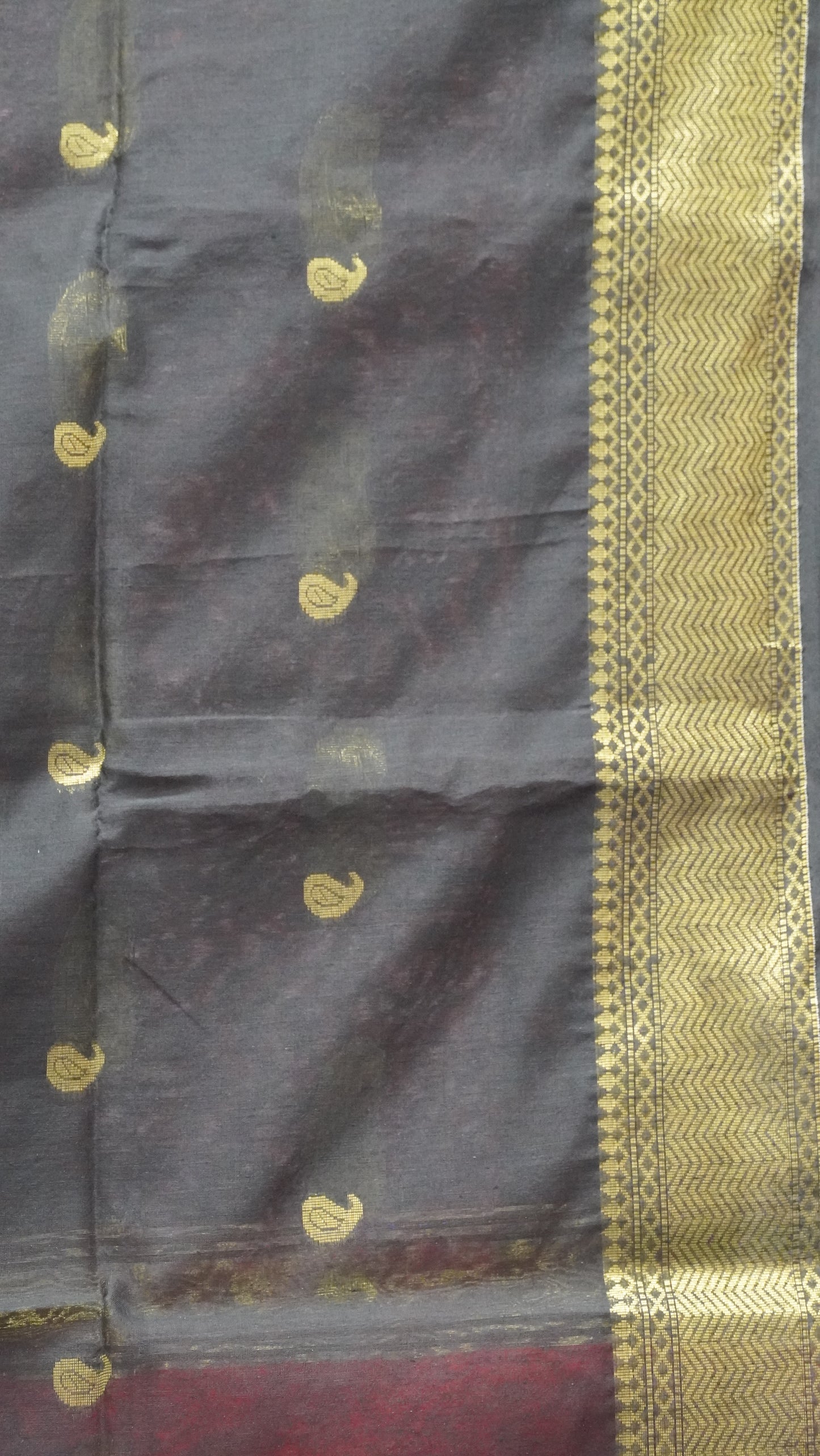 Maheswari Cotton Saree Manga Butta-Maroon