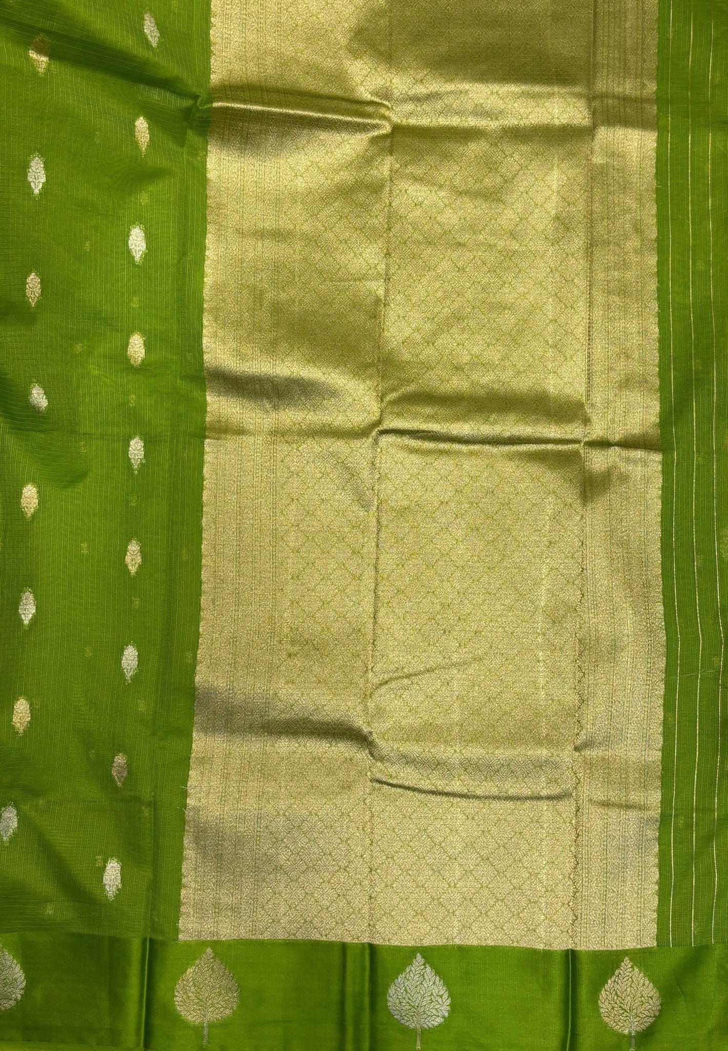 Art Silk Kota Saree-Light Green In Geometric Zari Brocade Border