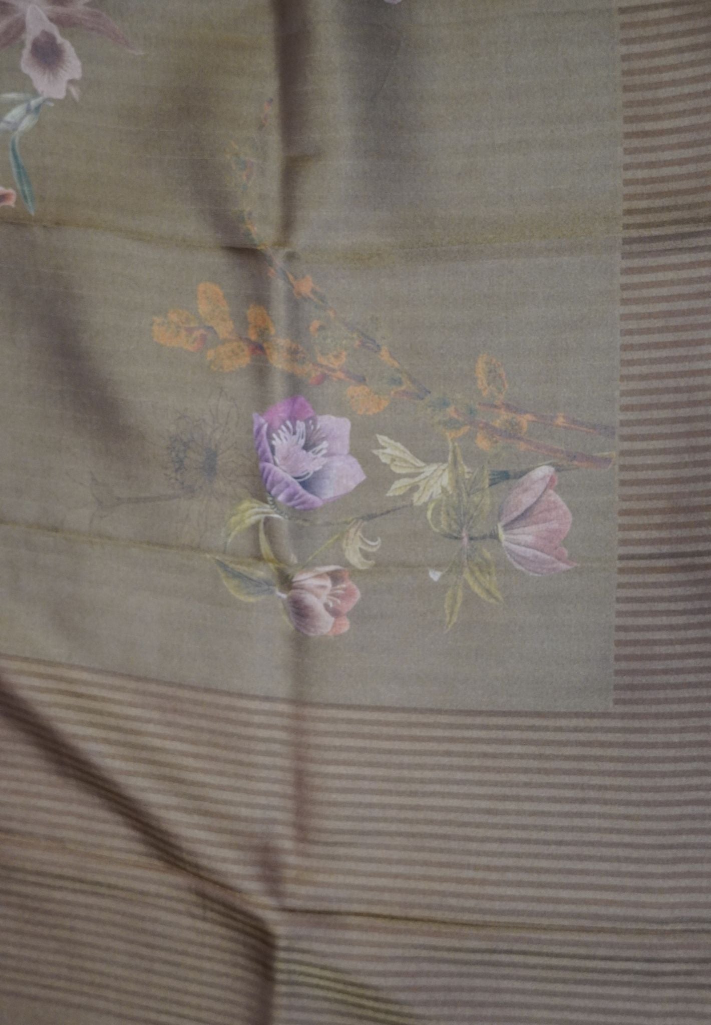 Semi Tissue Silk Saree-Mehndi Brown