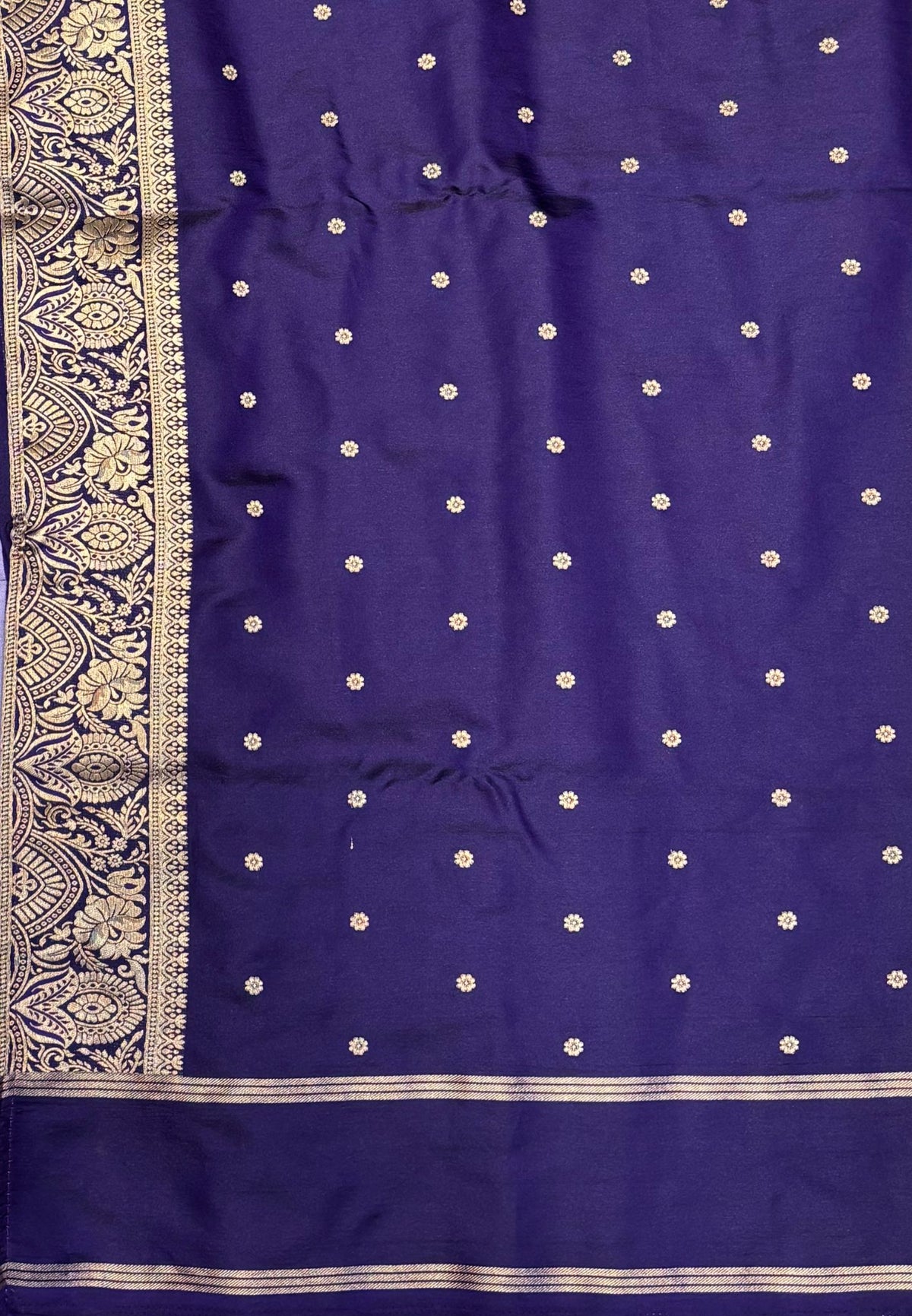 Gaji Silk Saree-Lavender in Butta Retpet Zari Border