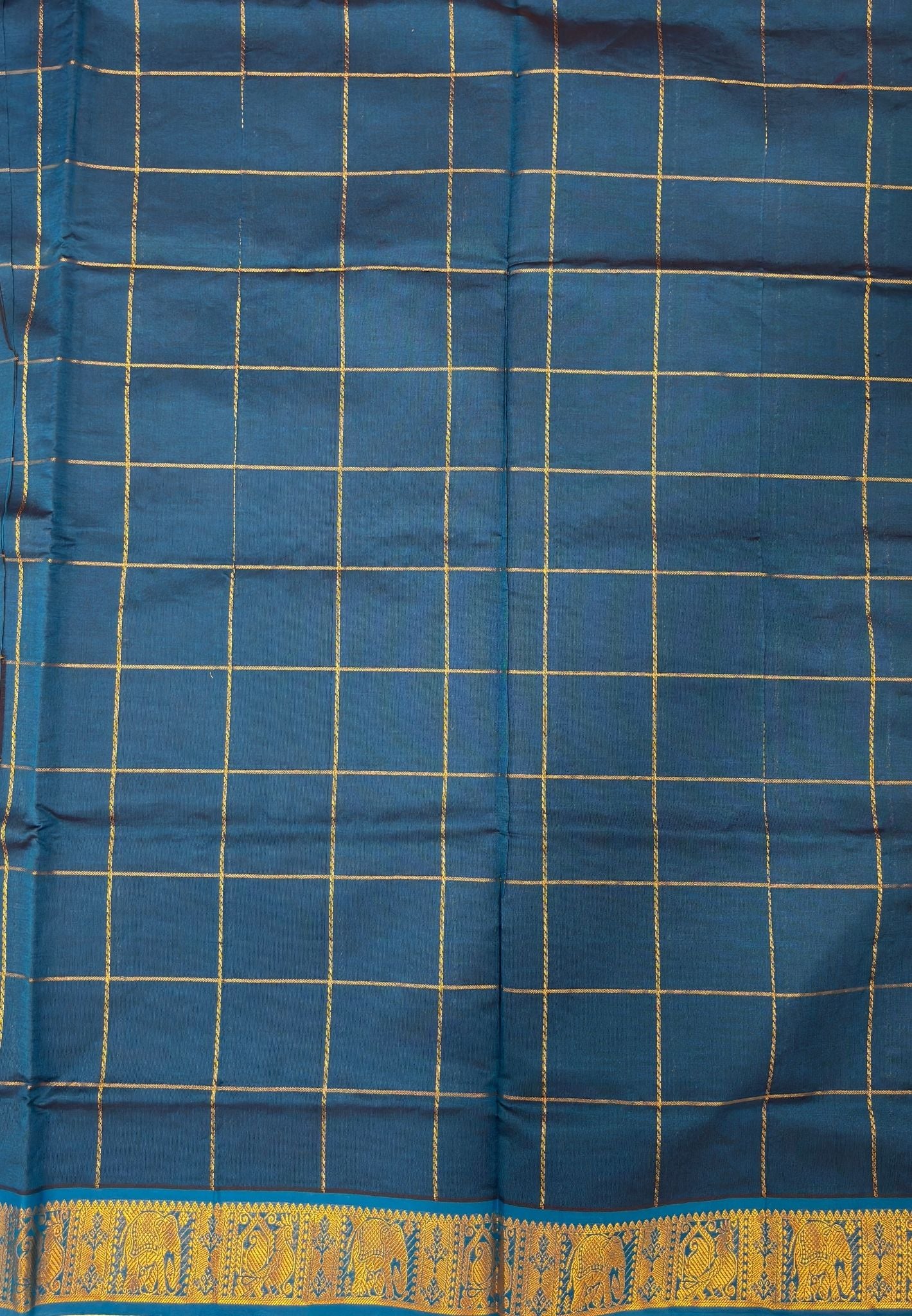 Silk Cotton Saree-Dark Purple with Annapakshi Butta and Border