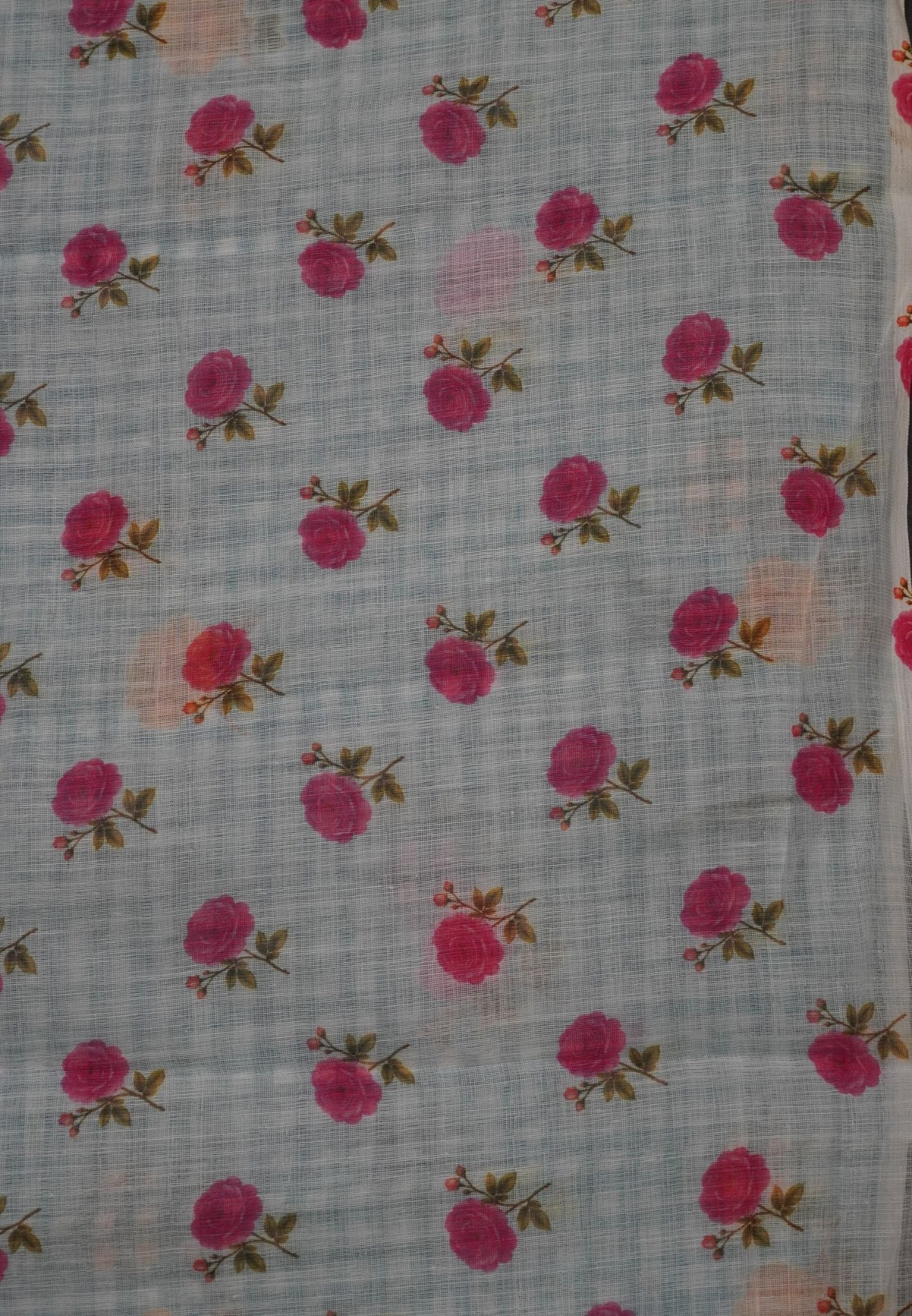 Linen Saree - Checks Black