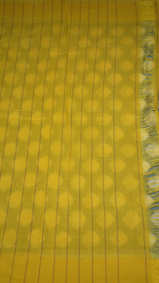 Pochampally Cotton double Ikkat Saree Teal Green