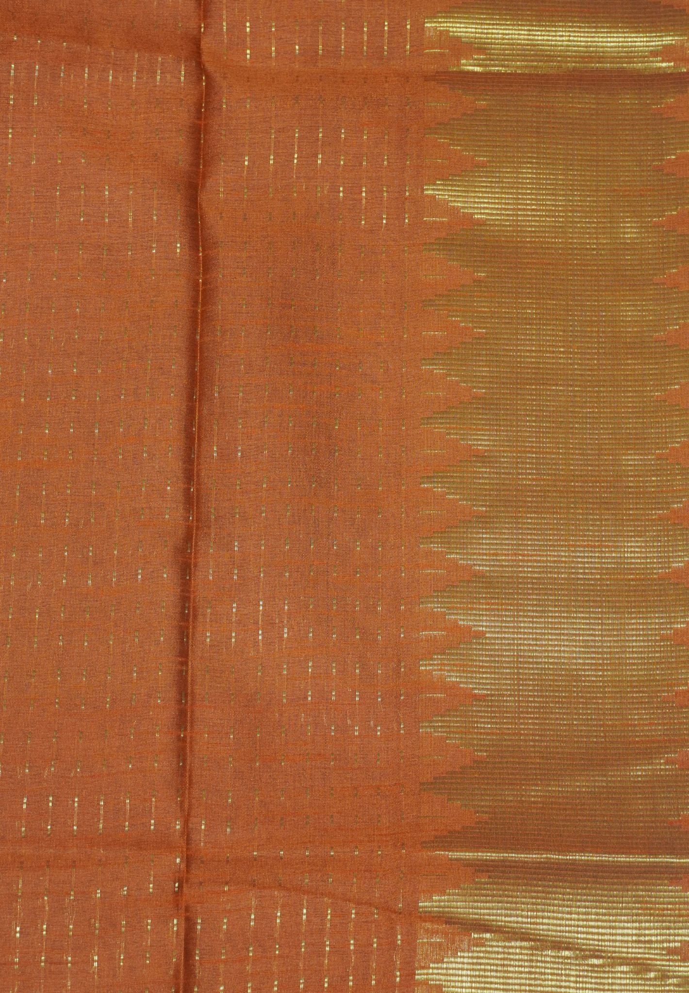 Semi Raw Silk Saree-Orange
