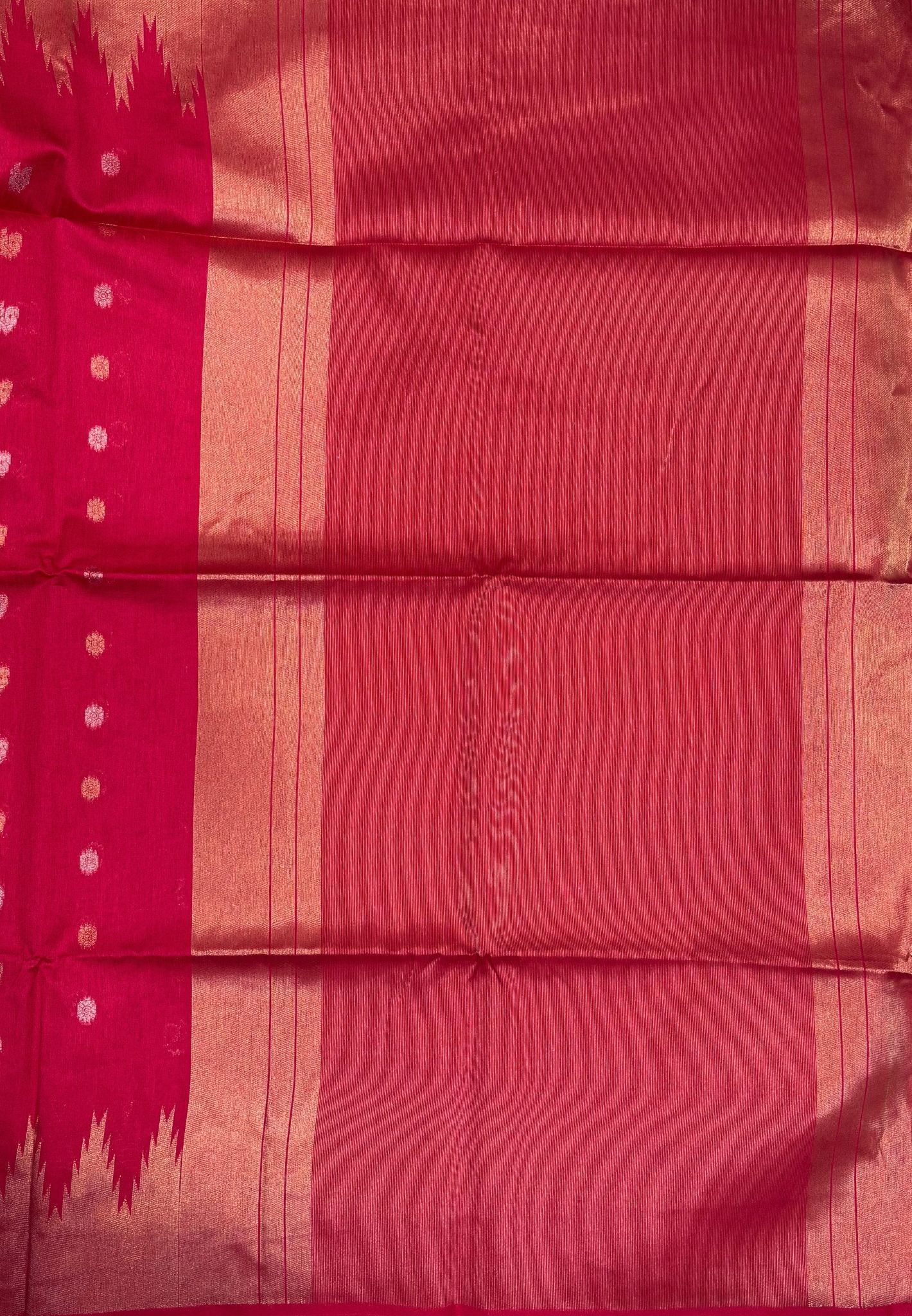 Raw Silk Saree-Rani Pink In Tower Zari Border
