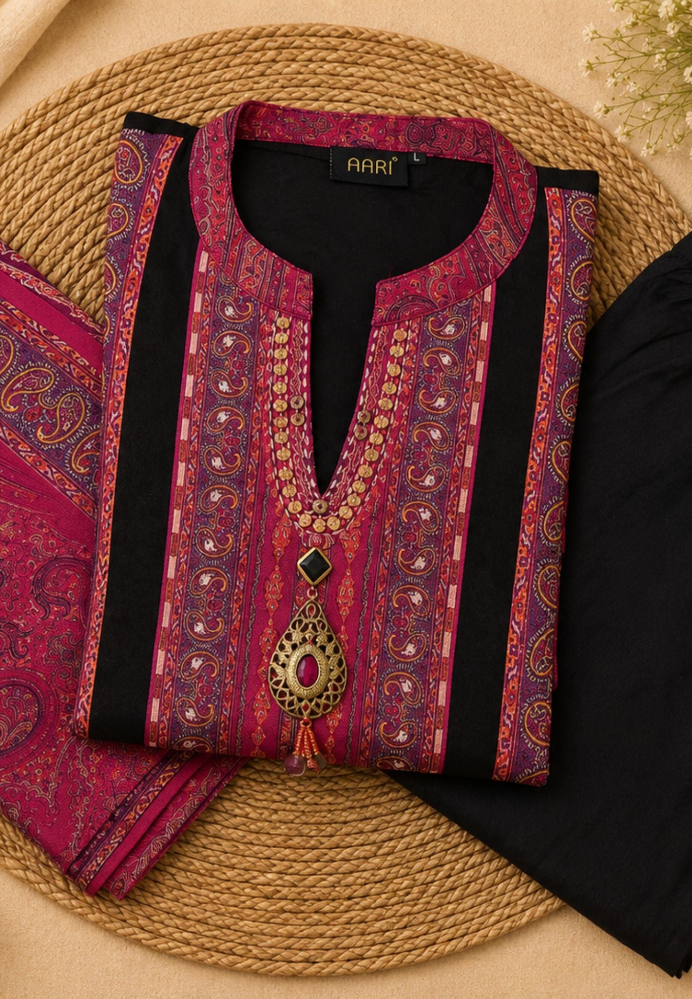 3 Pcs Salwar Suit- Black