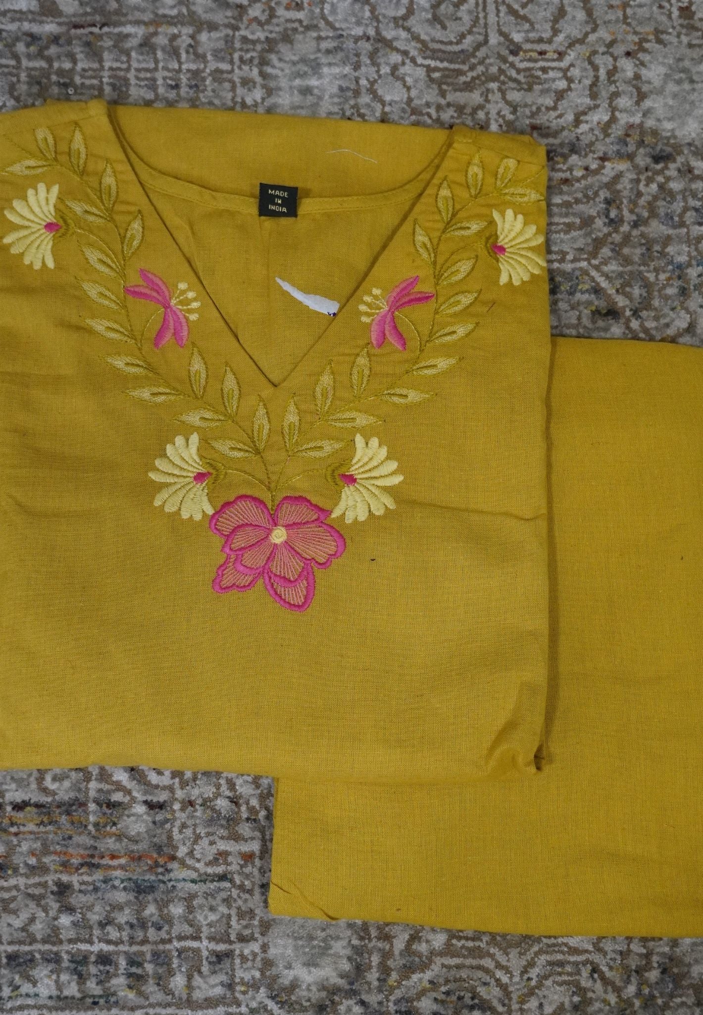Cord Set with Floral Embroidery