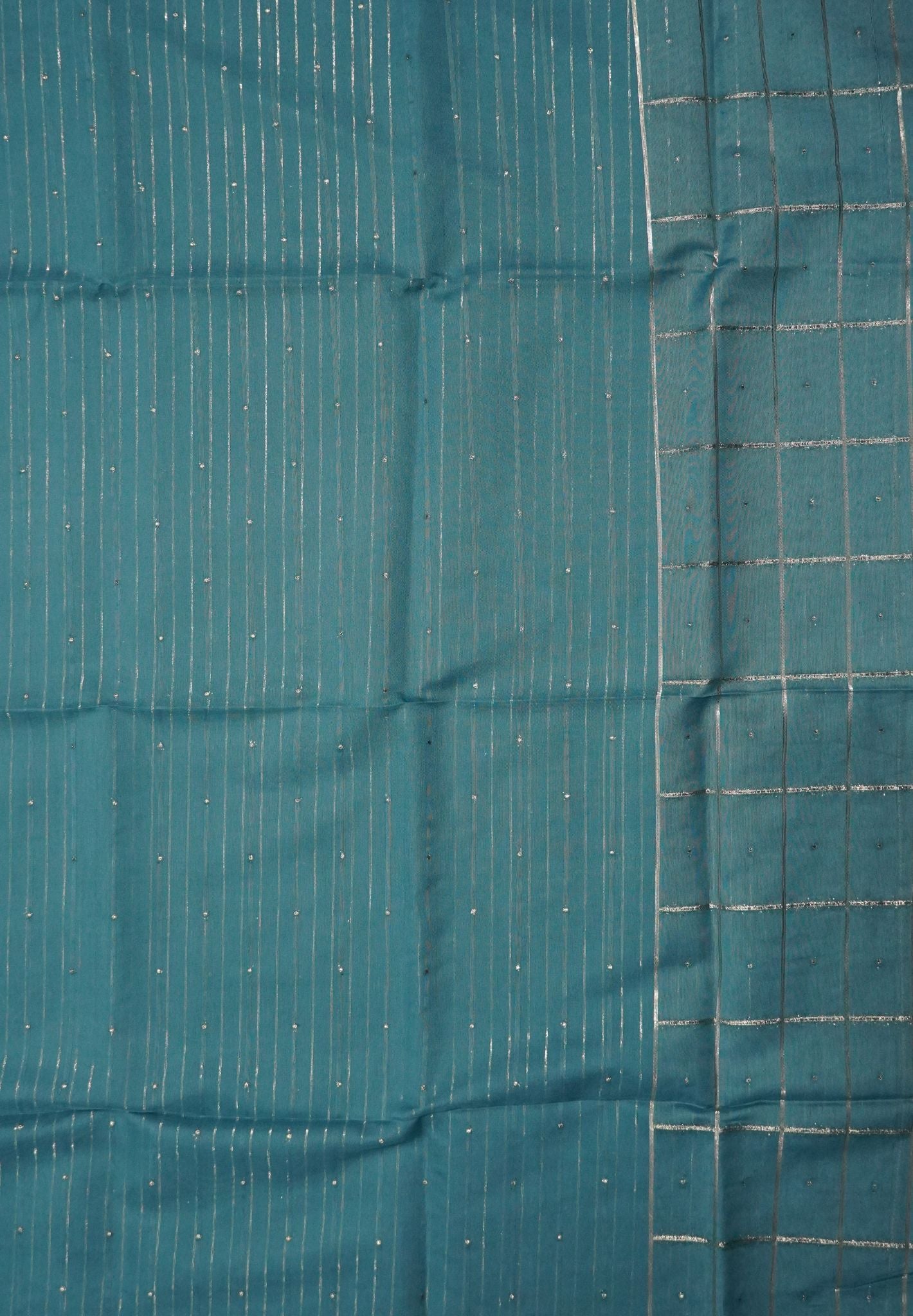 Organza Saree- Blue Pastle Shades with Sequence Work