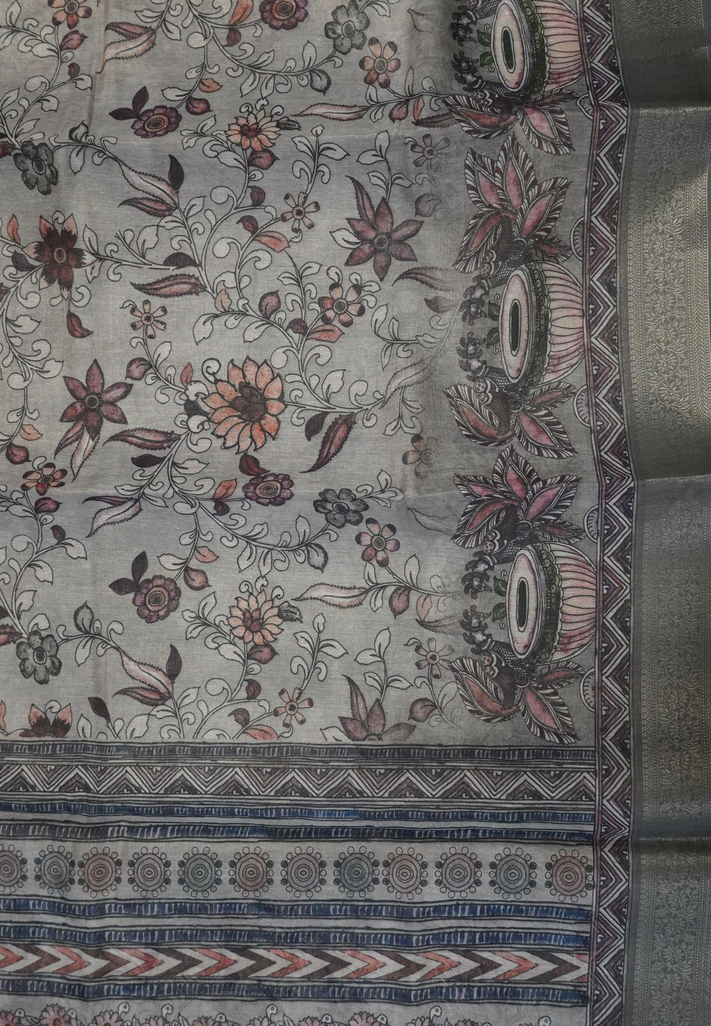 Tissue Kota Saree-Grey