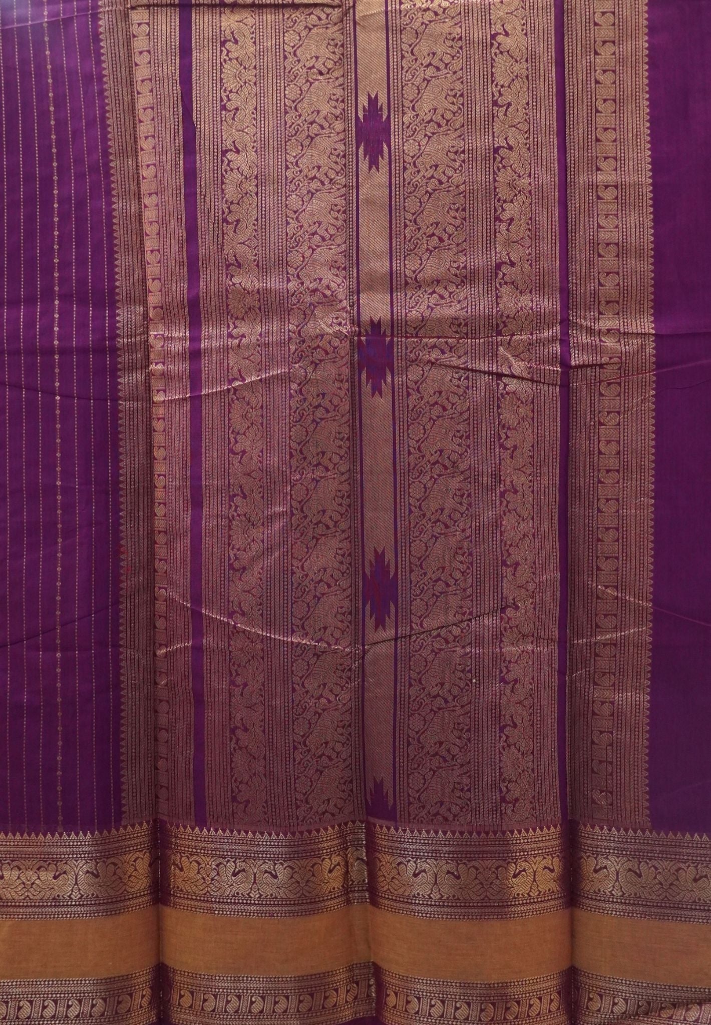 Chettinad Cotton SareeāWine in Contrast Retapett Border